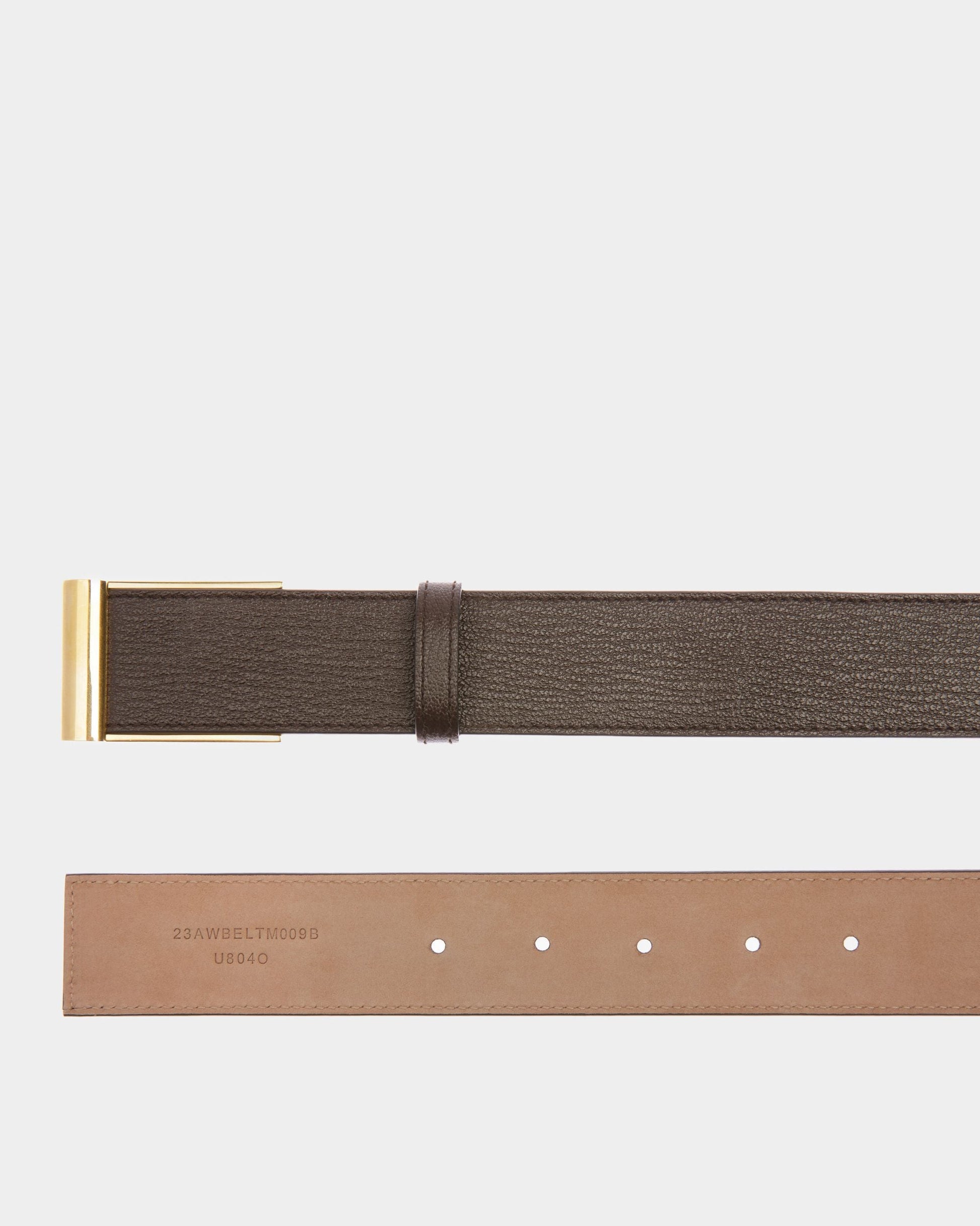Outline 35mm | Men's Fixed Belt | Brown Leather | Bally | Still Life Detail