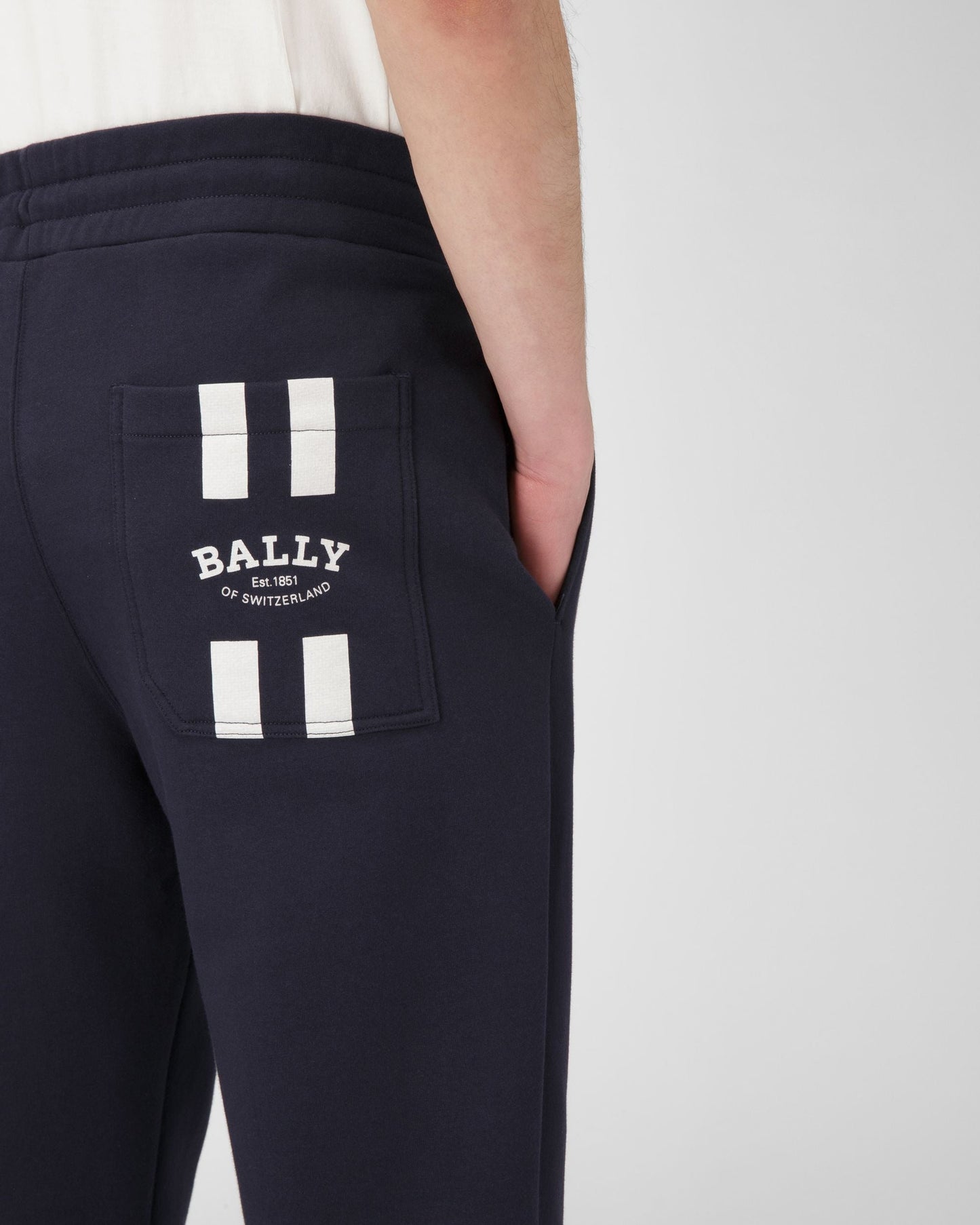 Mixed Cotton Sweapants In Navy