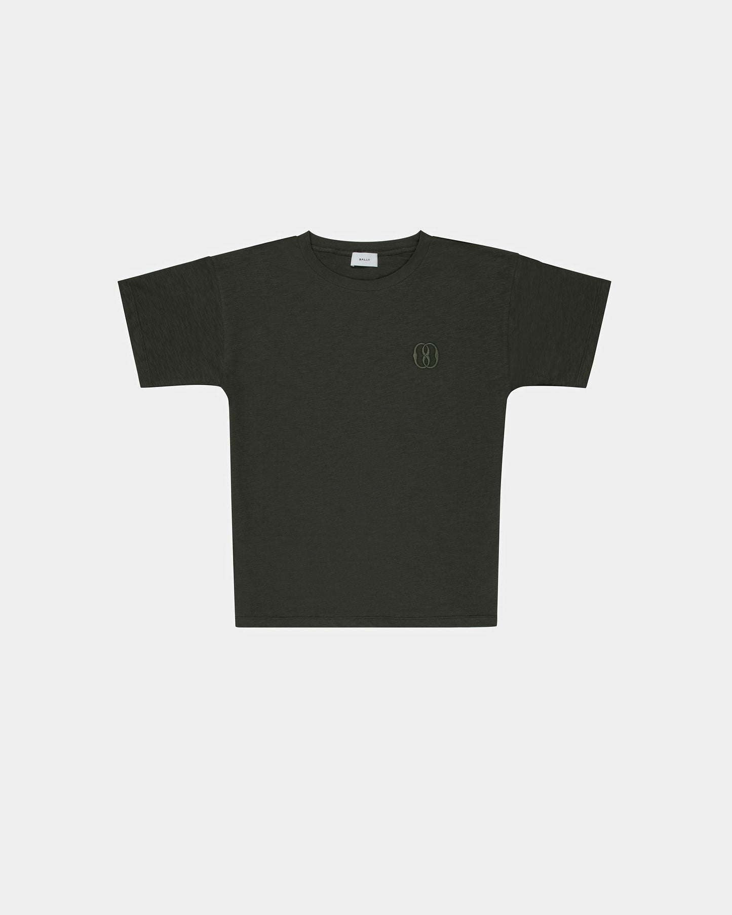 Cotton Embroidered T-Shirt In Grey