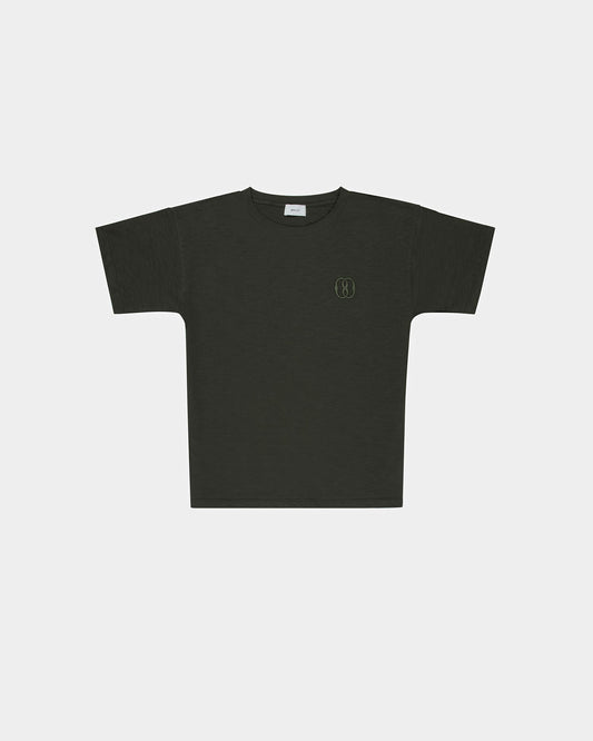Cotton Embroidered T-Shirt In Grey