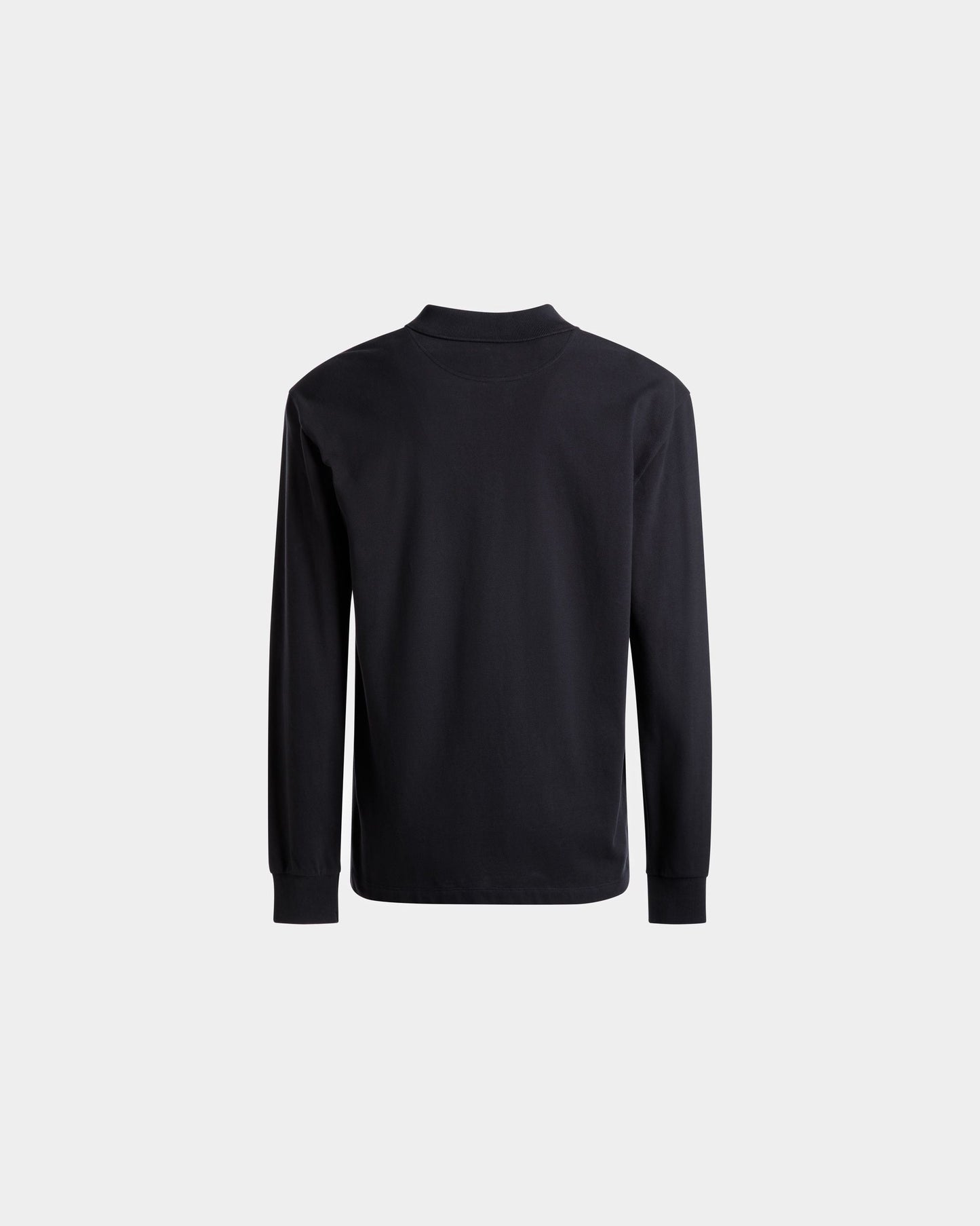 Long Sleeve Polo | Men's Polo Shirt | Midnight Cotton | Bally | Still Life Back