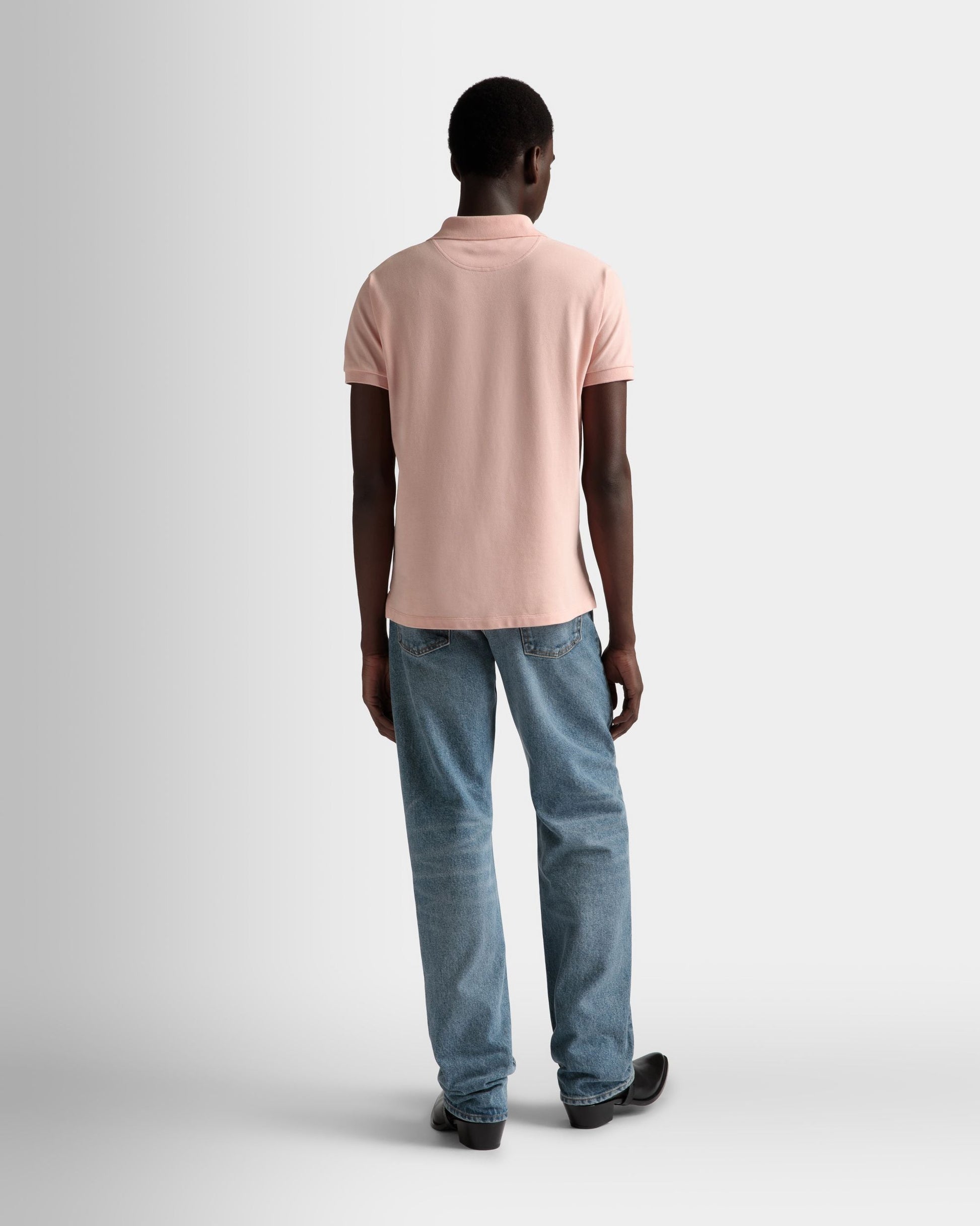 Short Sleeve Polo | Men's Polo | Dusty Petal Cotton | Bally | On Model Back