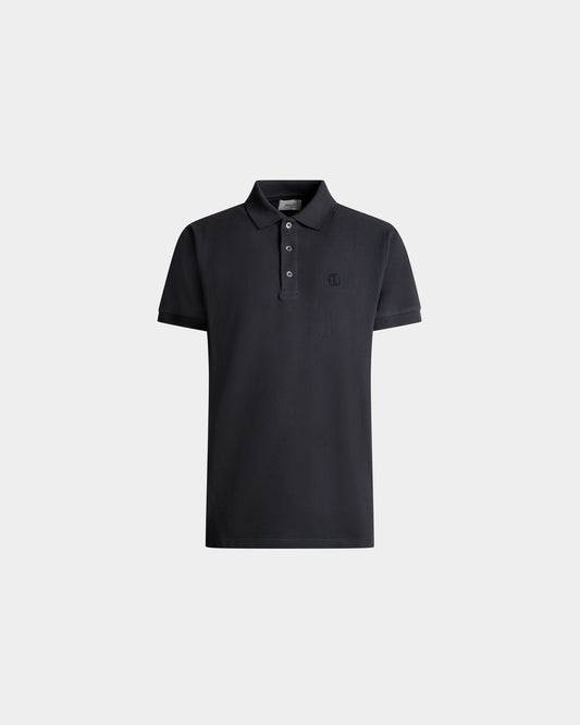 Short Sleeve Polo In Midnight Cotton