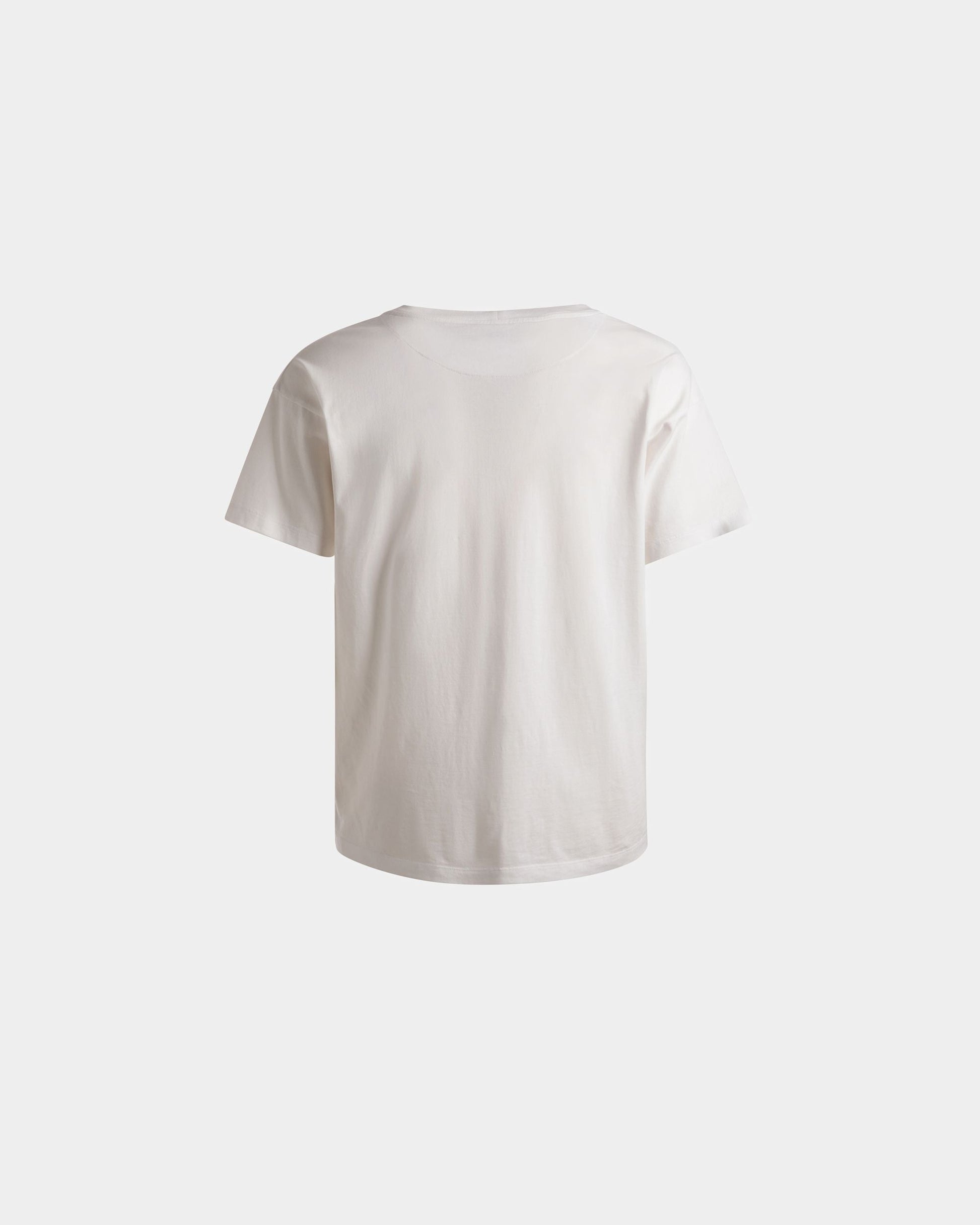 Train Print T-Shirt | Men's T-Shirt | White Cotton | Bally | Still Life Back