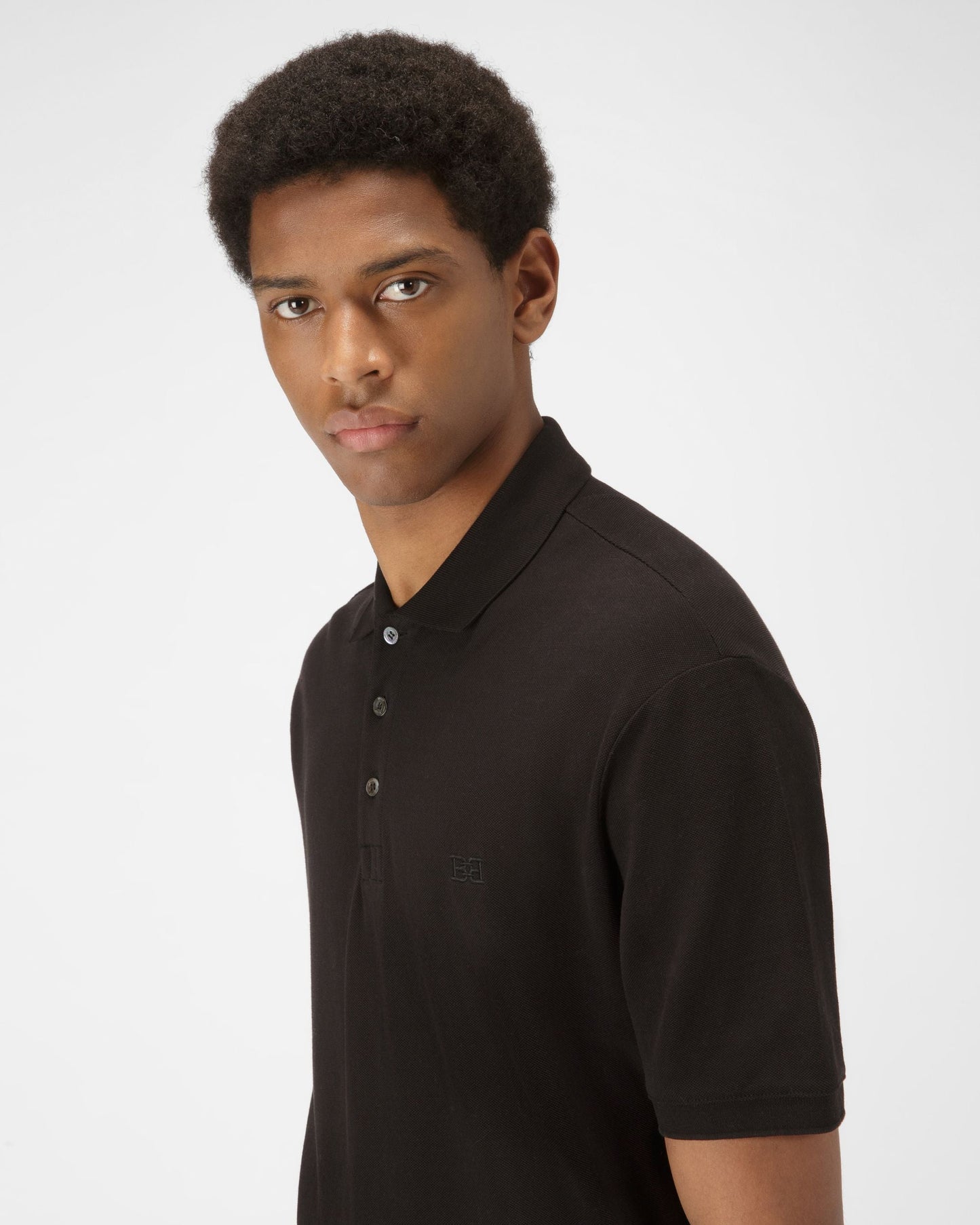 Cotton Polo Shirt In Black