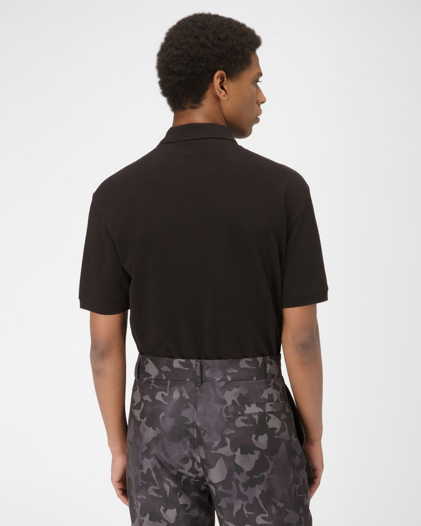 Cotton Polo Shirt In Black