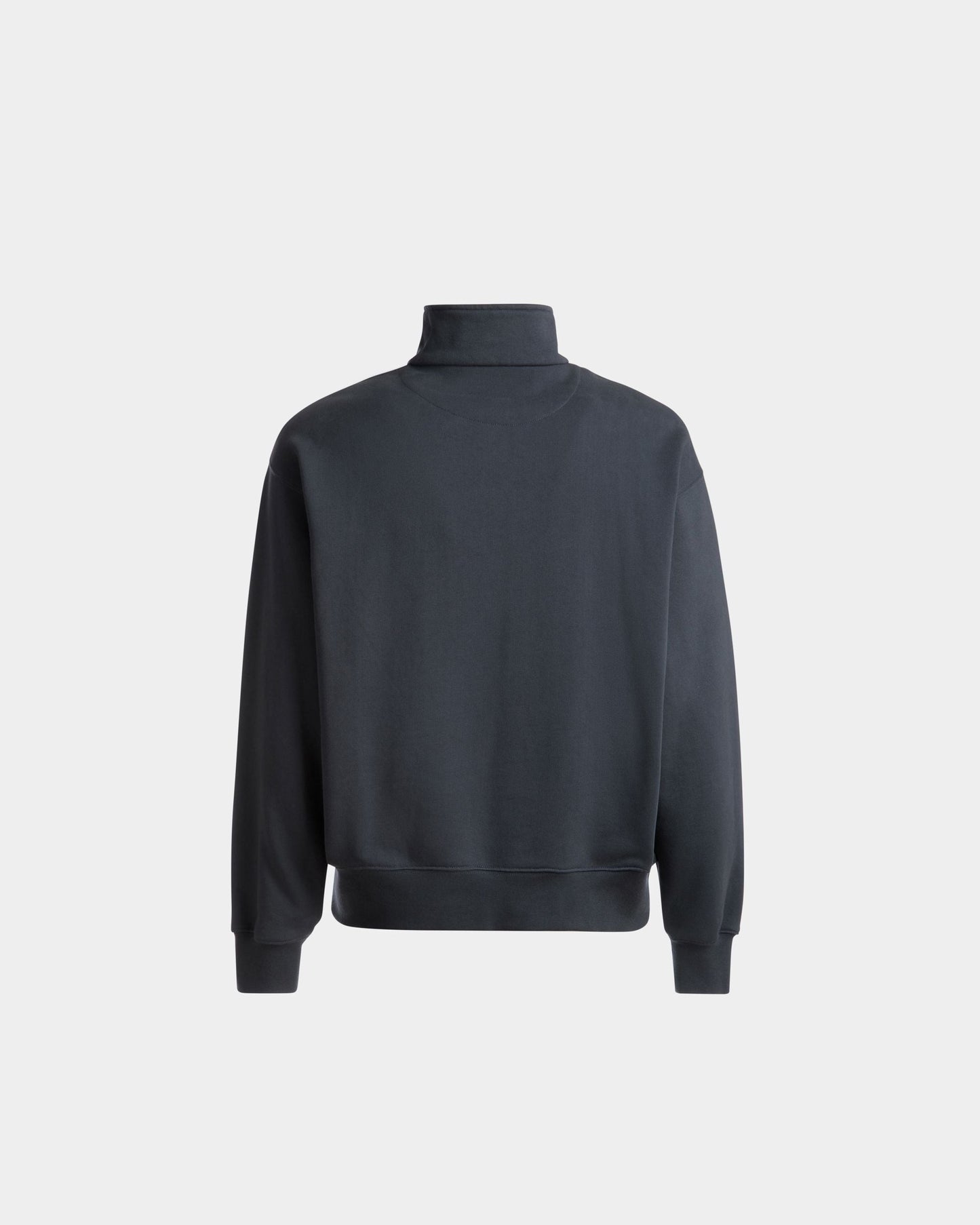 Train Print Half-Zipper Sweatshirt | Men's Sweatshirt | Stone Cotton | Bally | Still Life Back