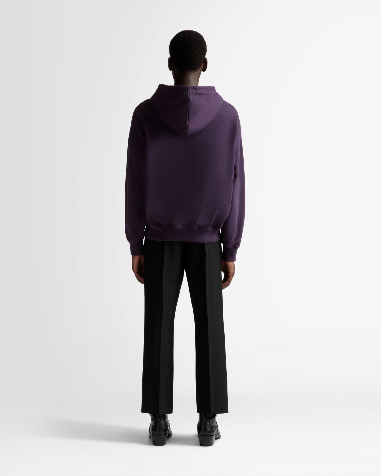 Foiled Hooded Sweatshirt | Men's Sweatshirt | Orchid Cotton | Bally | On Model Back