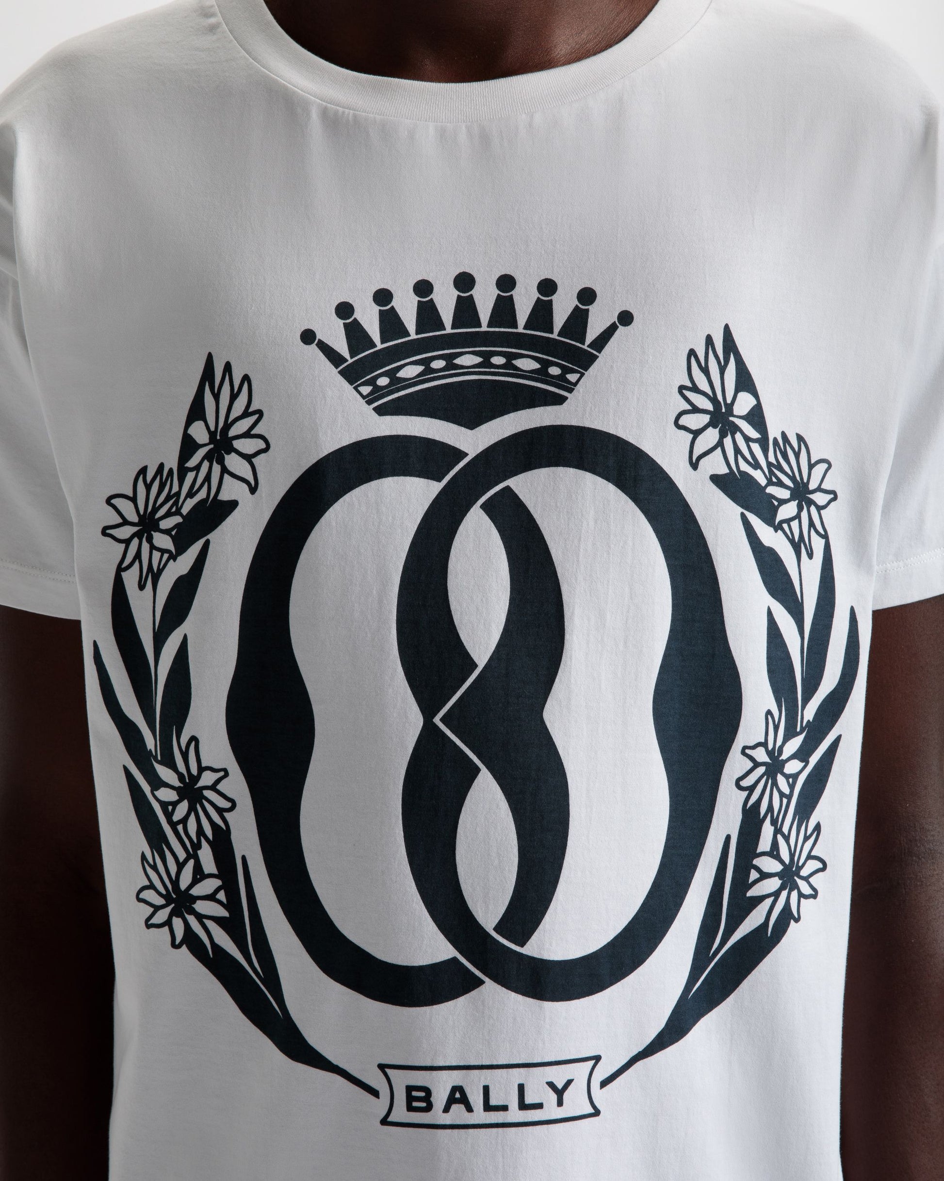 Foiled T-Shirt | Men's T-Shirt | White Cotton | Bally | On Model Detail