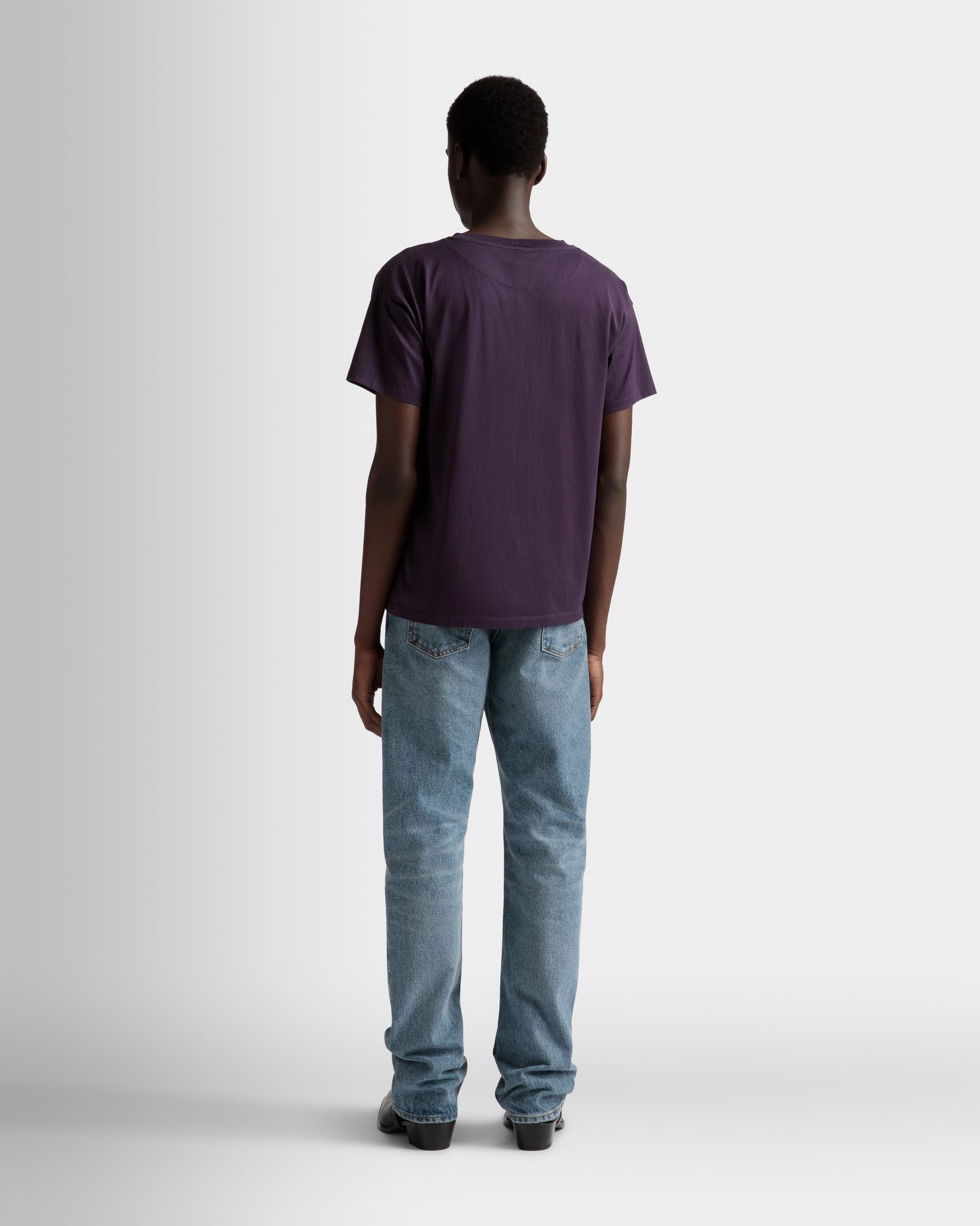 Foiled T-Shirt | Men's T-Shirt | Orchid Cotton | Bally | On Model Back