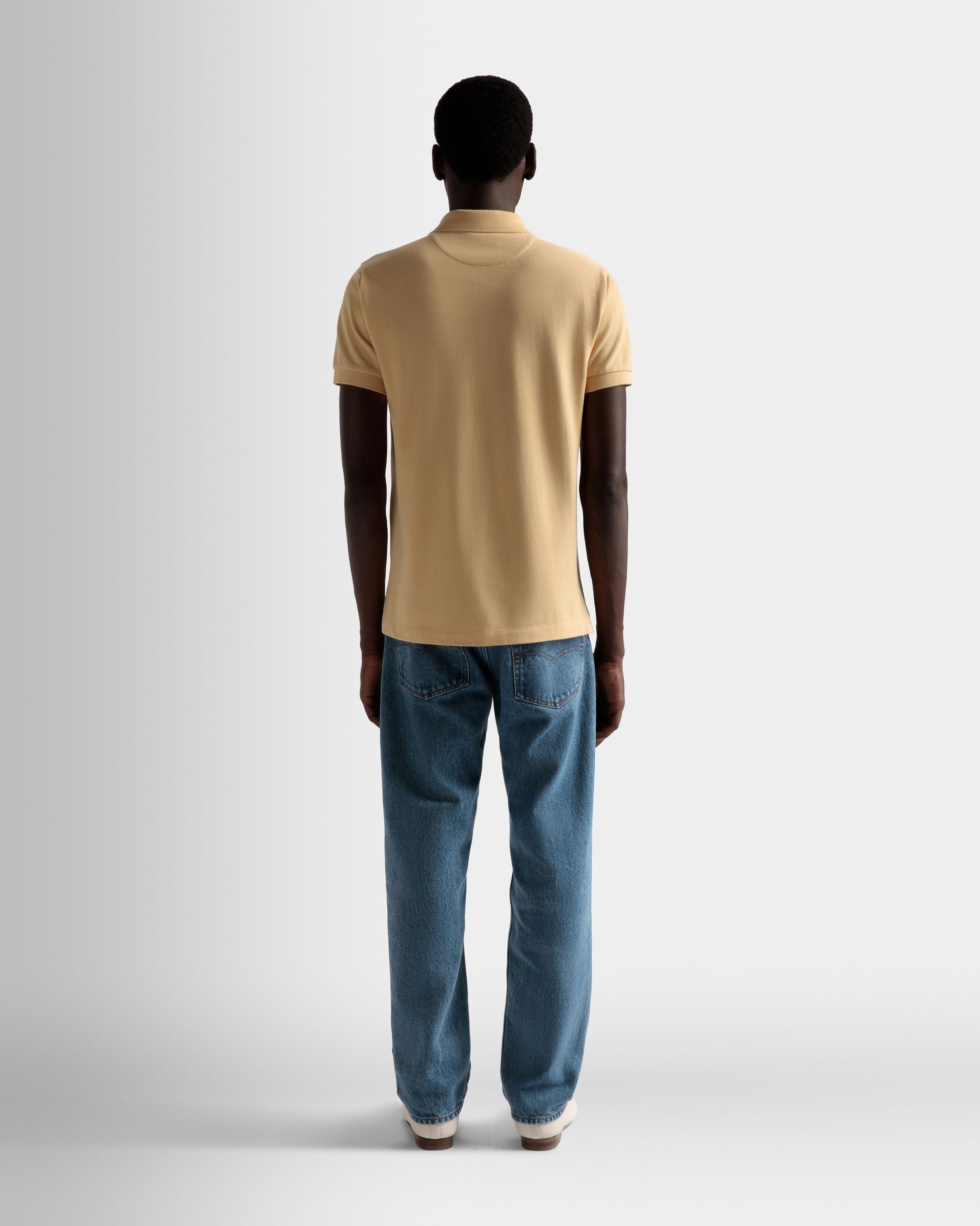 Emblem Polo | Men's Polo | Cream Cotton | Bally | On Model Back
