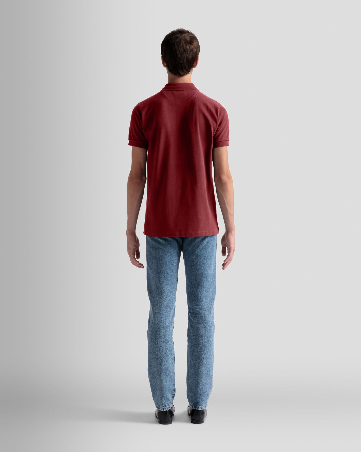 Emblem Polo | Men's Polo | Burgundy Cotton | Bally | On Model Back