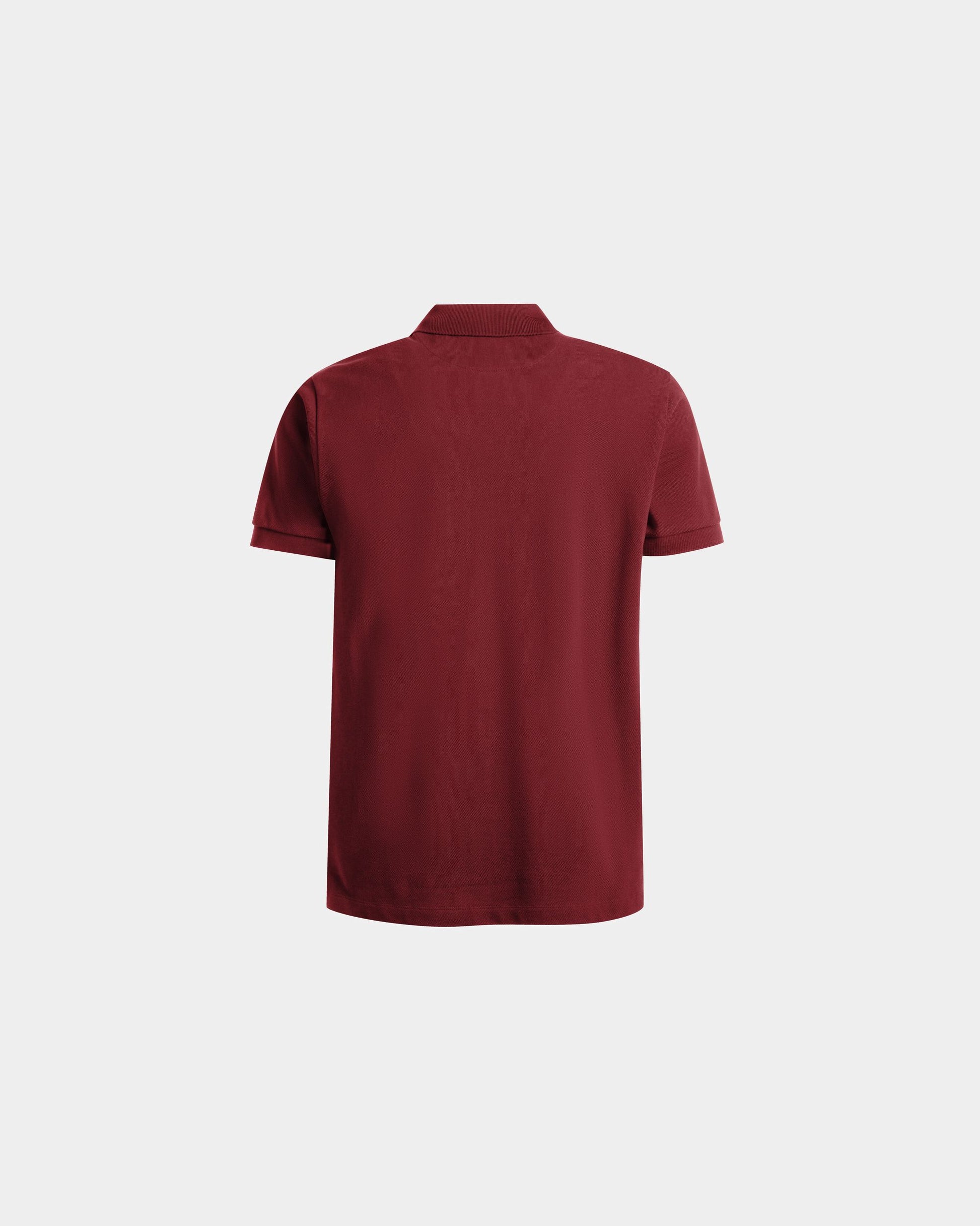 Emblem Polo | Men's Polo | Burgundy Cotton | Bally | Still Life Back