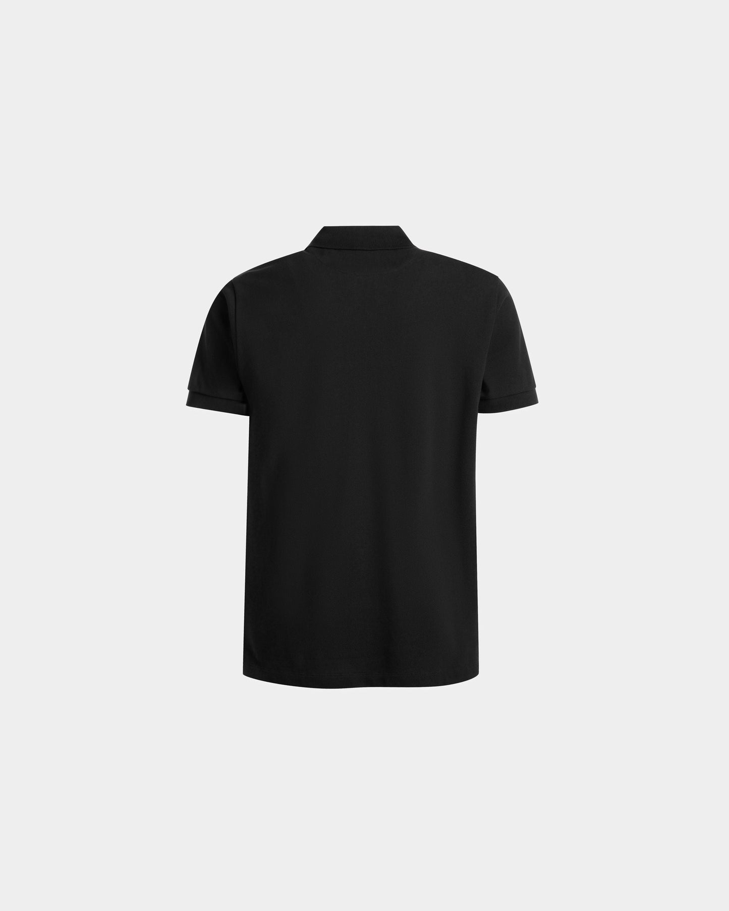 Emblem Polo | Men's Polo | Black Cotton | Bally | Still Life Back