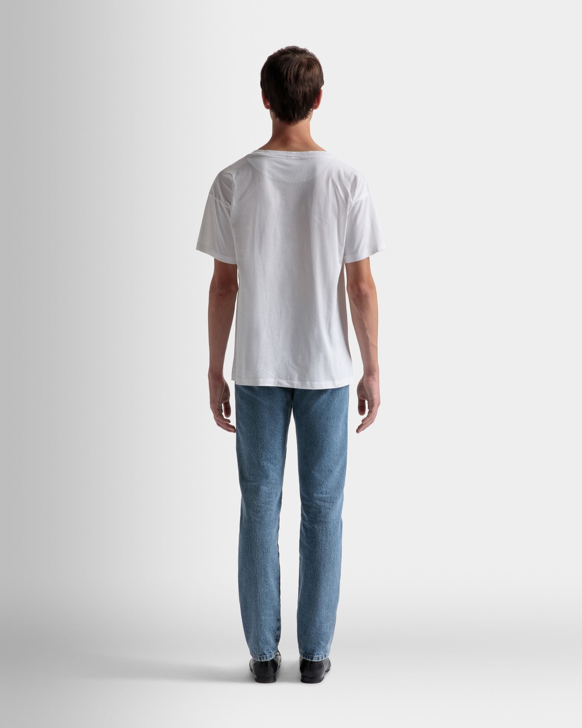 Printed T-Shirt | Men's T-Shirt | White Cotton | Bally | On Model Back