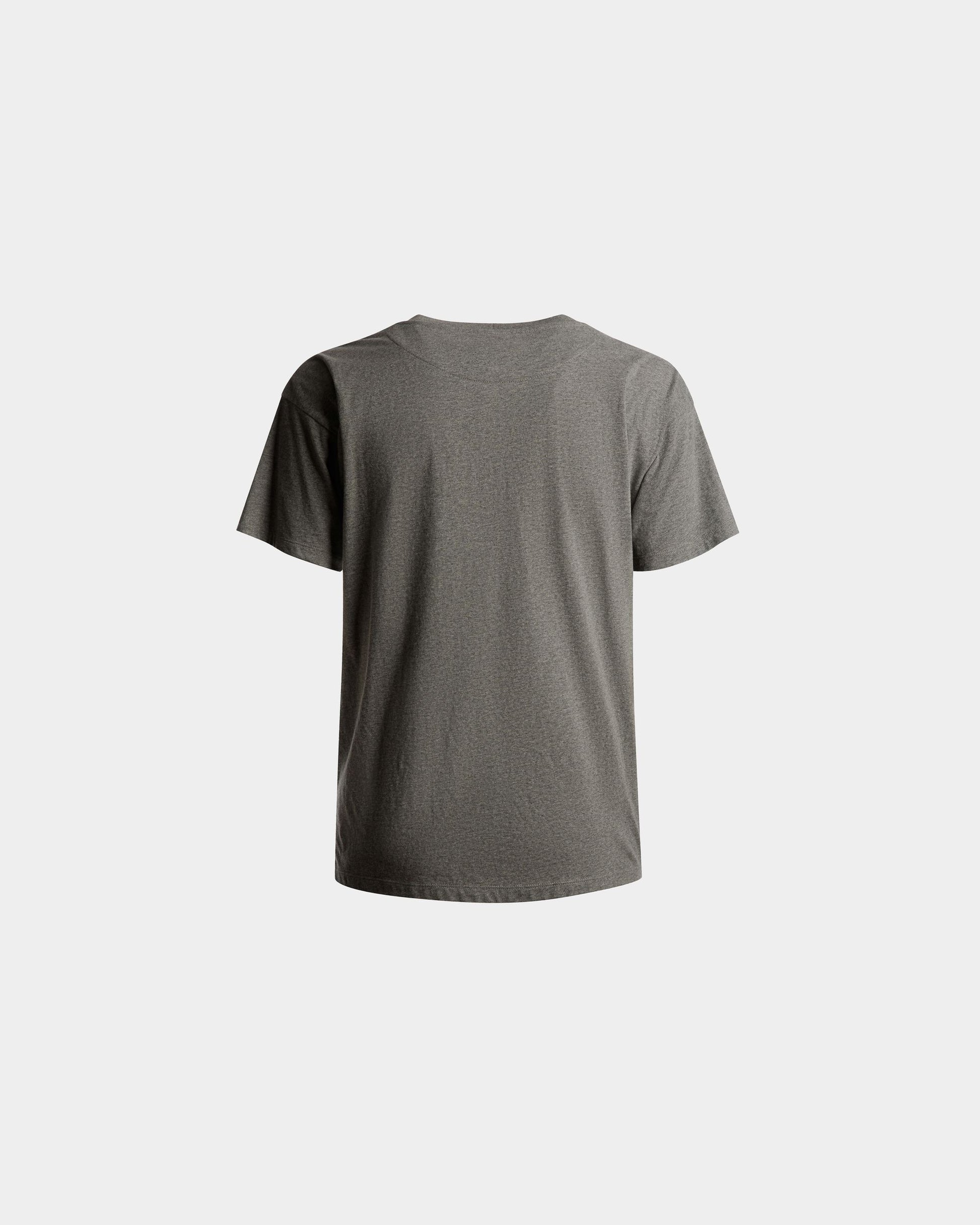 Logo T-Shirt | Men's T-Shirt | Grey Melange Cotton | Bally | Still Life Back