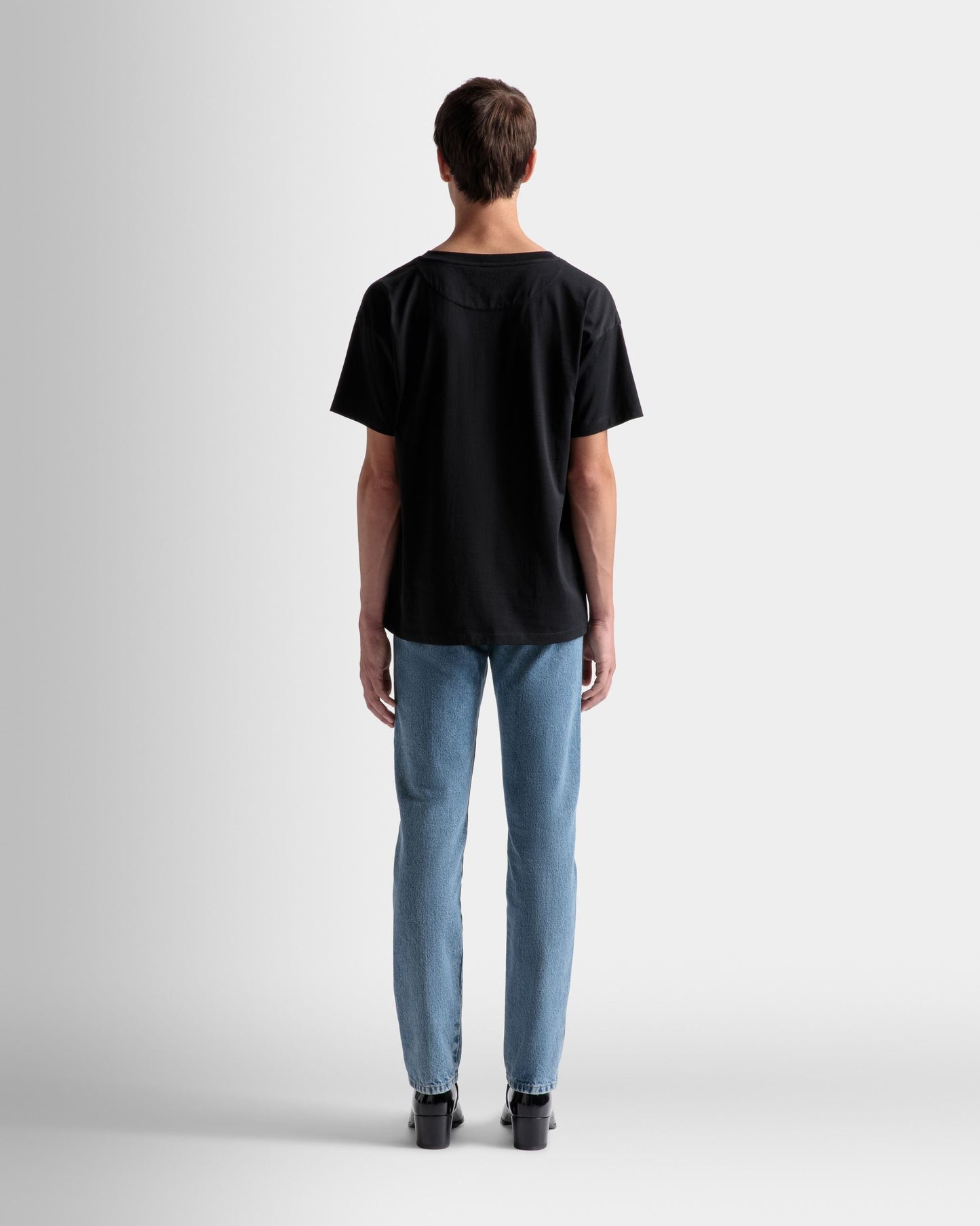 Logo T-Shirt | Men's T-Shirt | Black Cotton | Bally | On Model Back