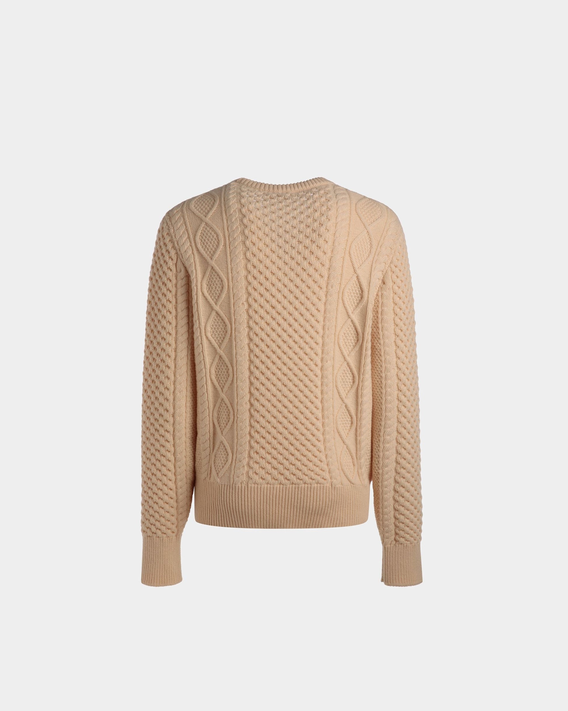 Knitted Crew Neck | Men's Sweater | Bone Wool | Bally | Still Life Back