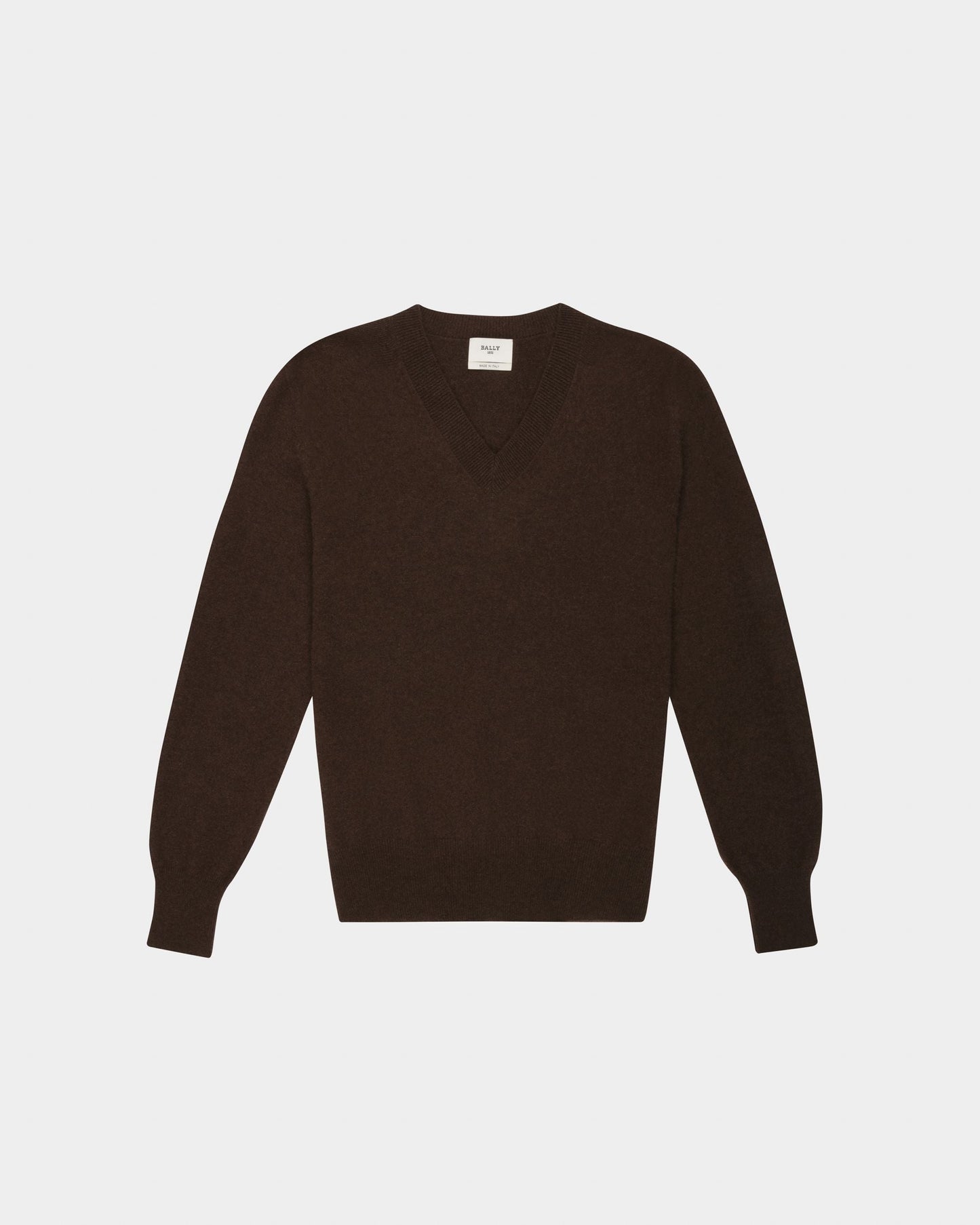 Cashmere V-Neck In Ebony Brown