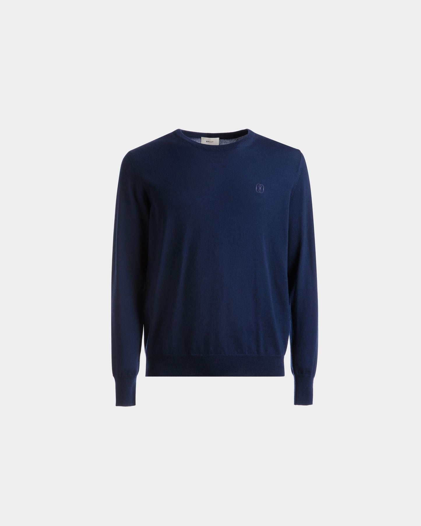 Wool Sweater | Men's Crew Neck Sweater | Marine Wool | Bally | Still Life Front