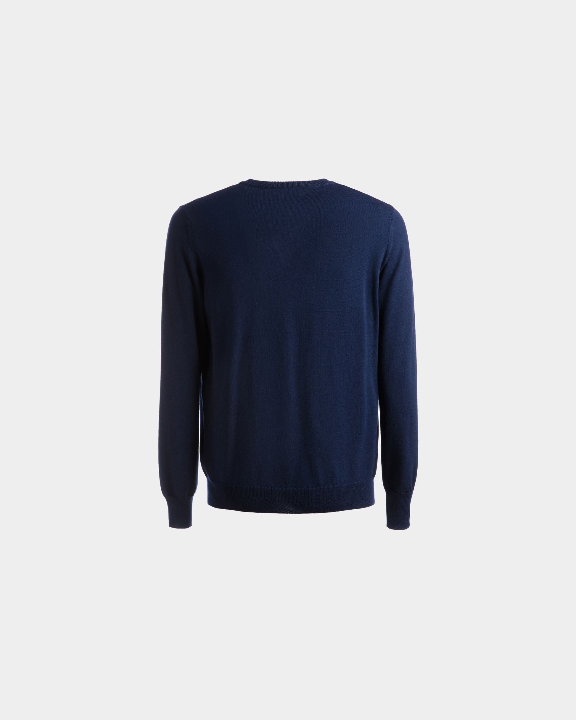 Wool Sweater | Men's Crew Neck Sweater | Marine Wool | Bally | Still Life Back