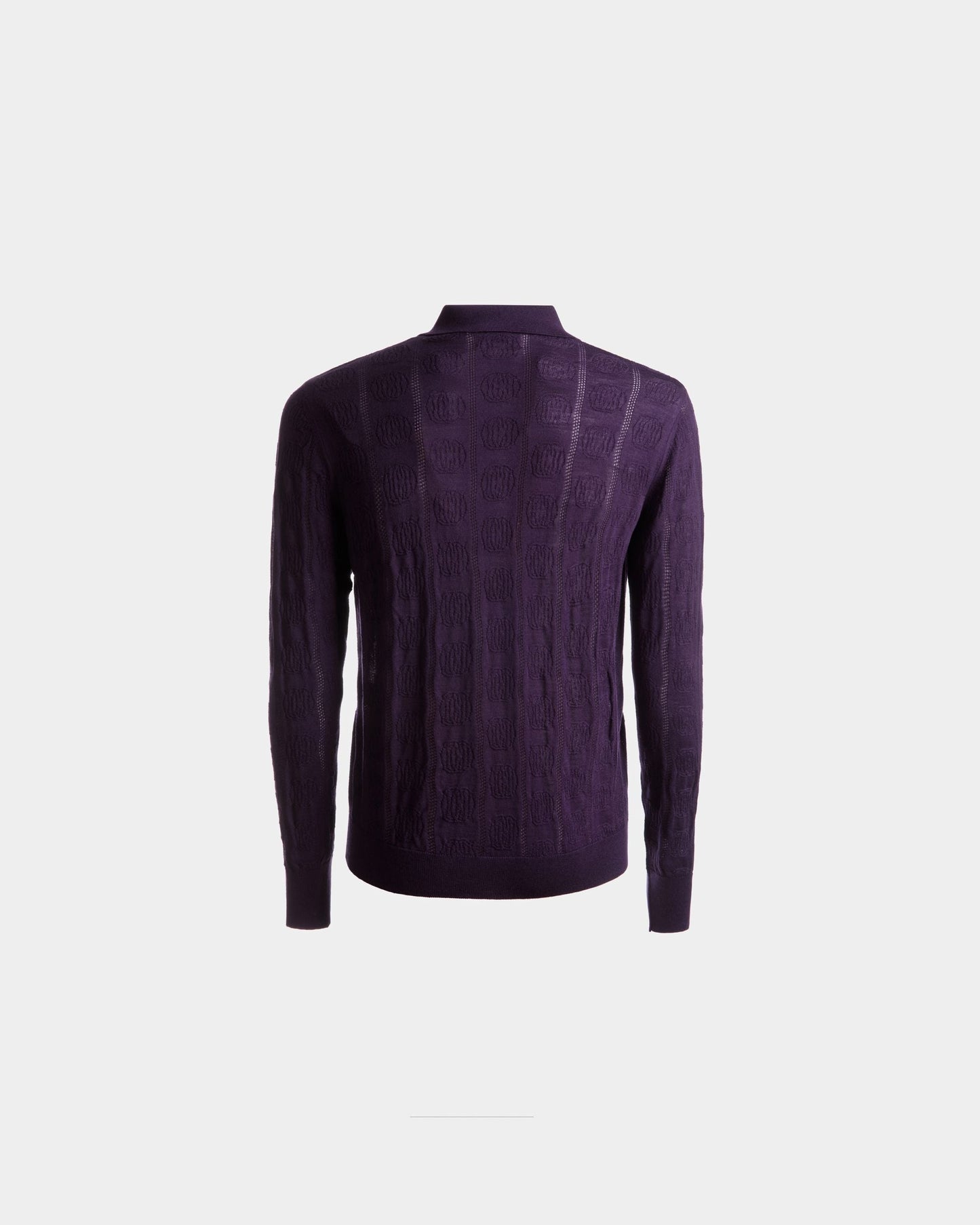 Long Sleeve Polo | Men's Polo Shirt | Orchid Wool | Bally | Still Life Back