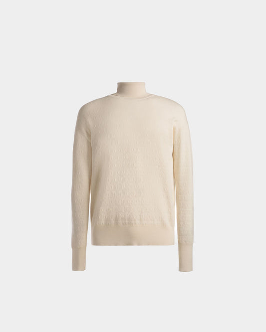 Roll Neck Sweater | Men's Sweater | Bone Wool | Bally | Still Life Front