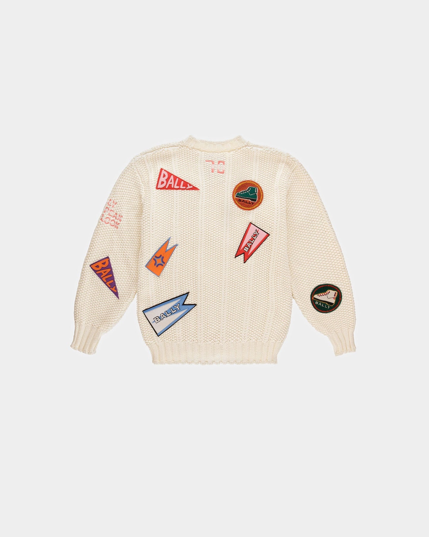 Peak Outlook Crew Neck Sweater In Bone Cotton