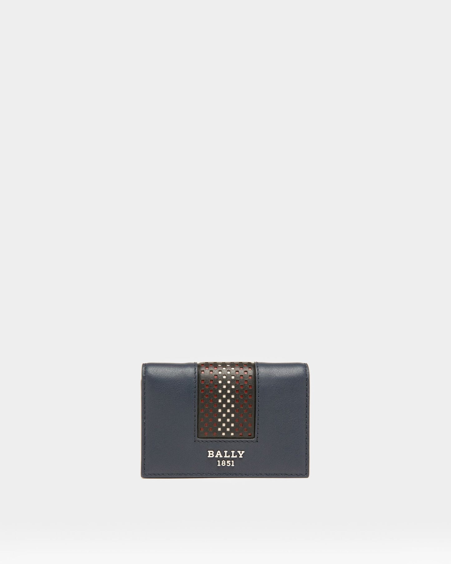 High Point Business Card Holder in Blue Leather
