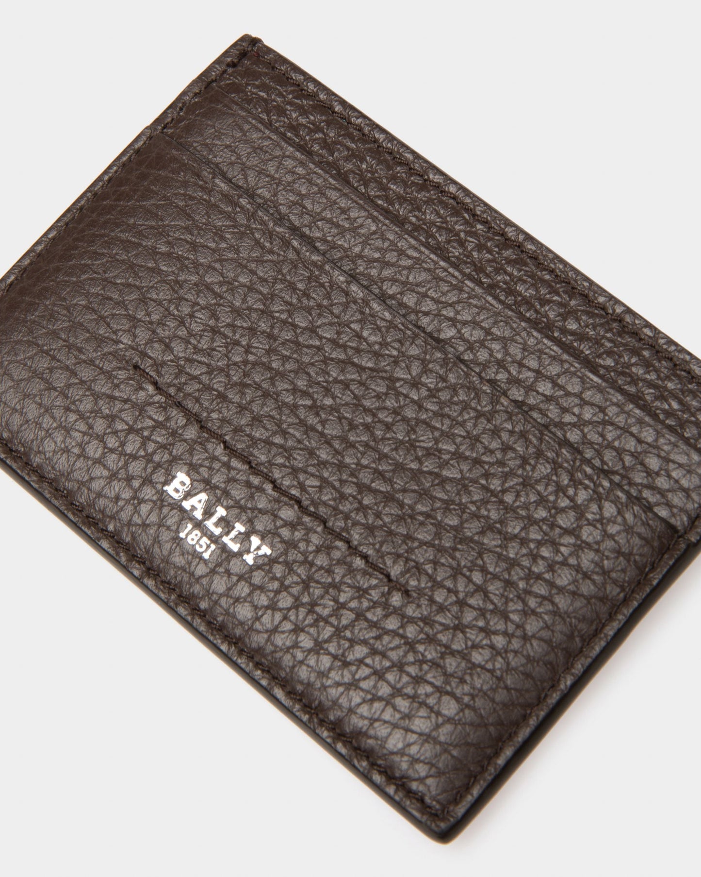 Schar Leather Card Holder In Ebony Brown
