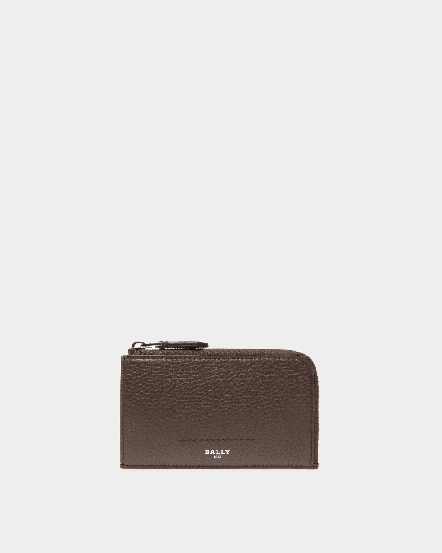 Scord Leather Card Holder In Ebony Brown