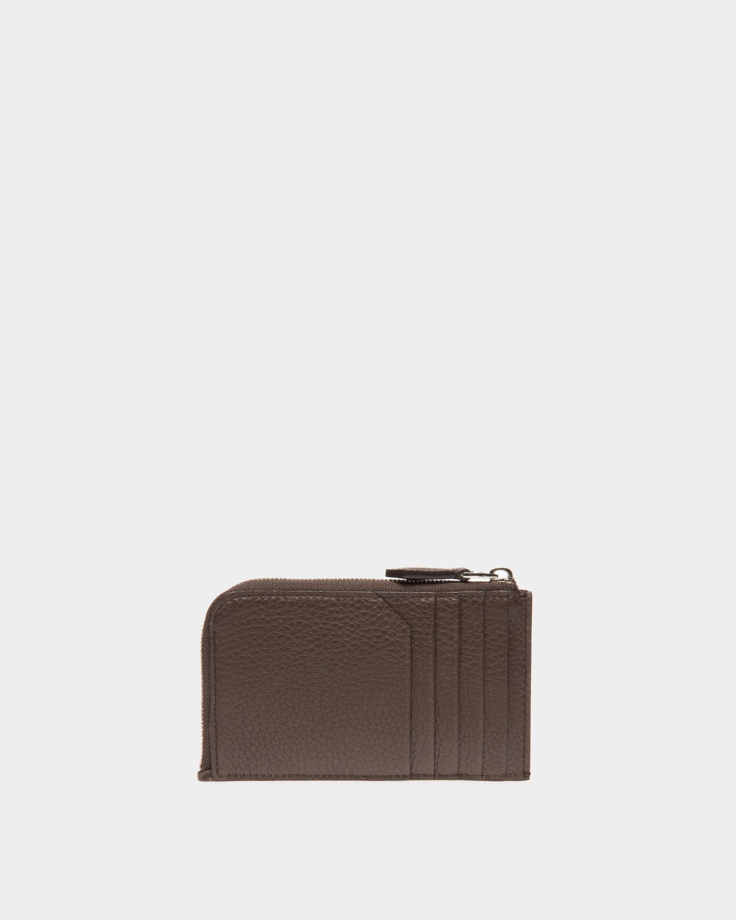 Scord Leather Card Holder In Ebony Brown