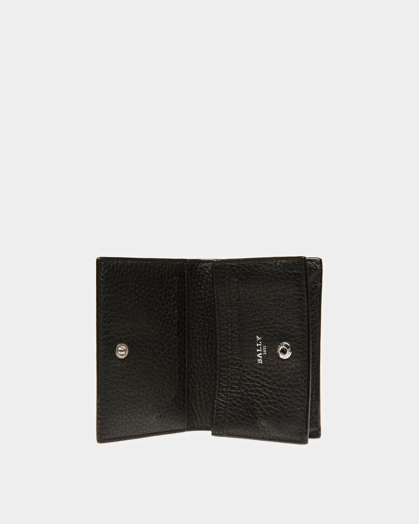 Screnty Grained Leather Card Holder In Black