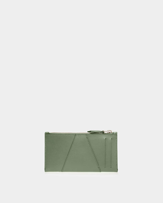 Adley Leather Business Card Holder In Sage
