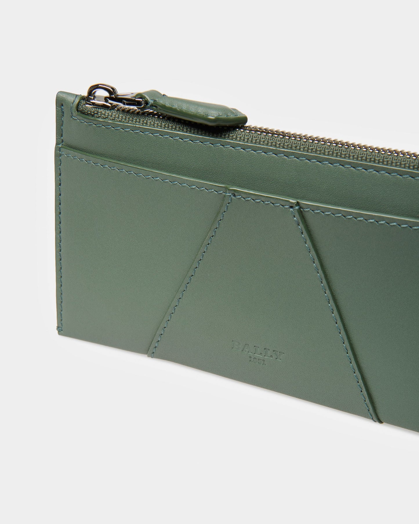 Adley Leather Business Card Holder In Sage