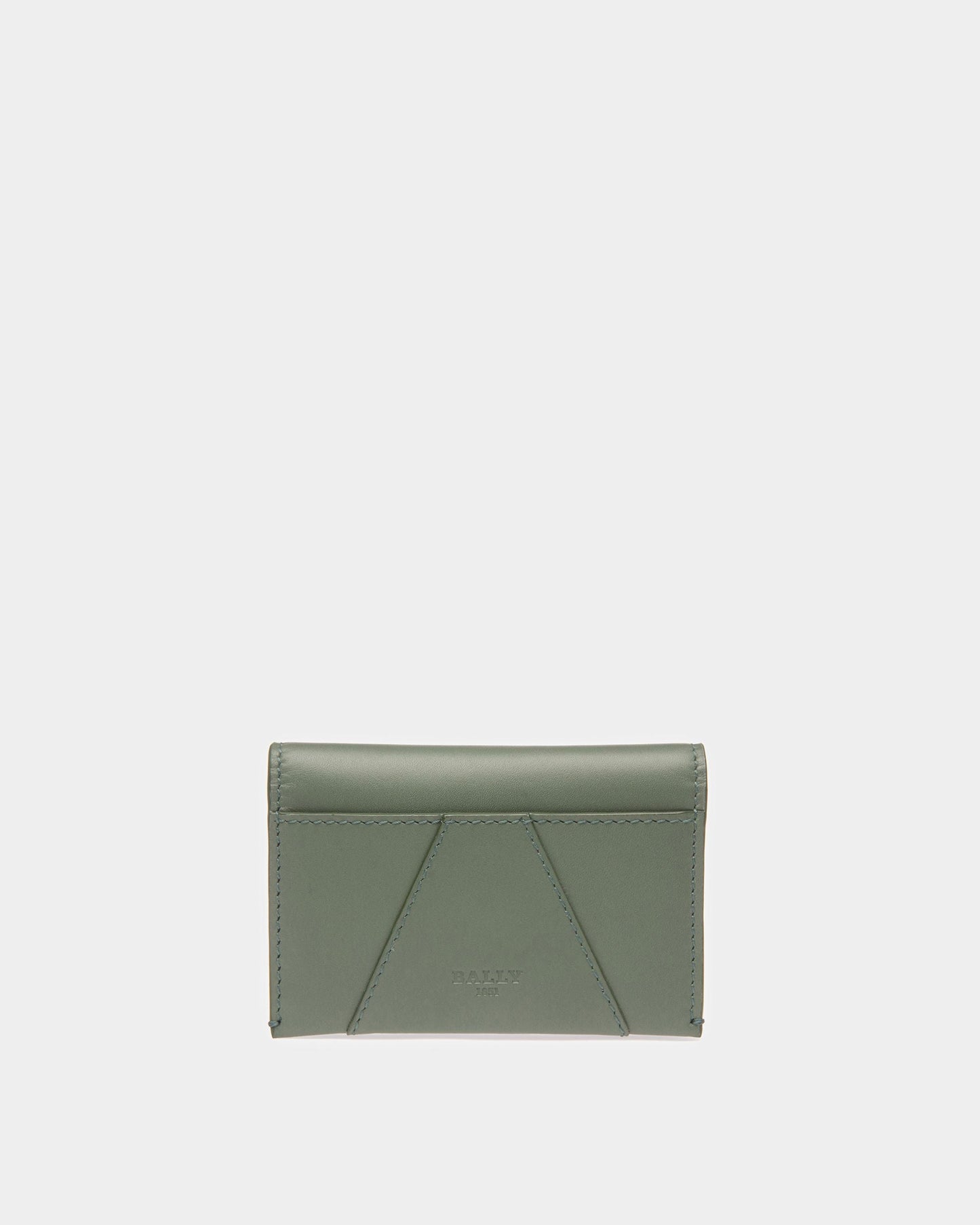 Annye Leather Business Card Holder In Sage
