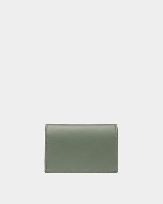 Annye Leather Business Card Holder In Sage