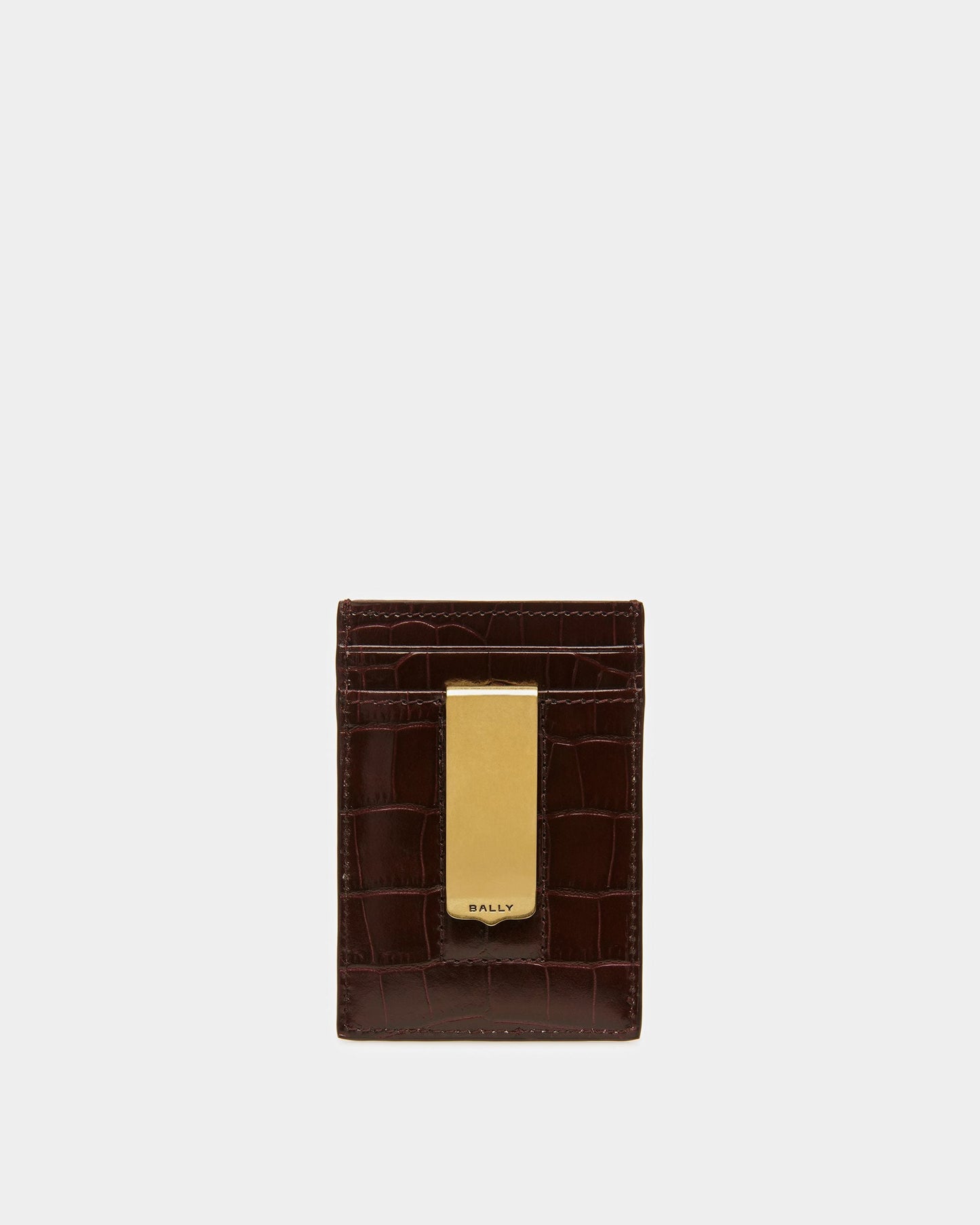 Business Card Holder In Crocodile Embossed