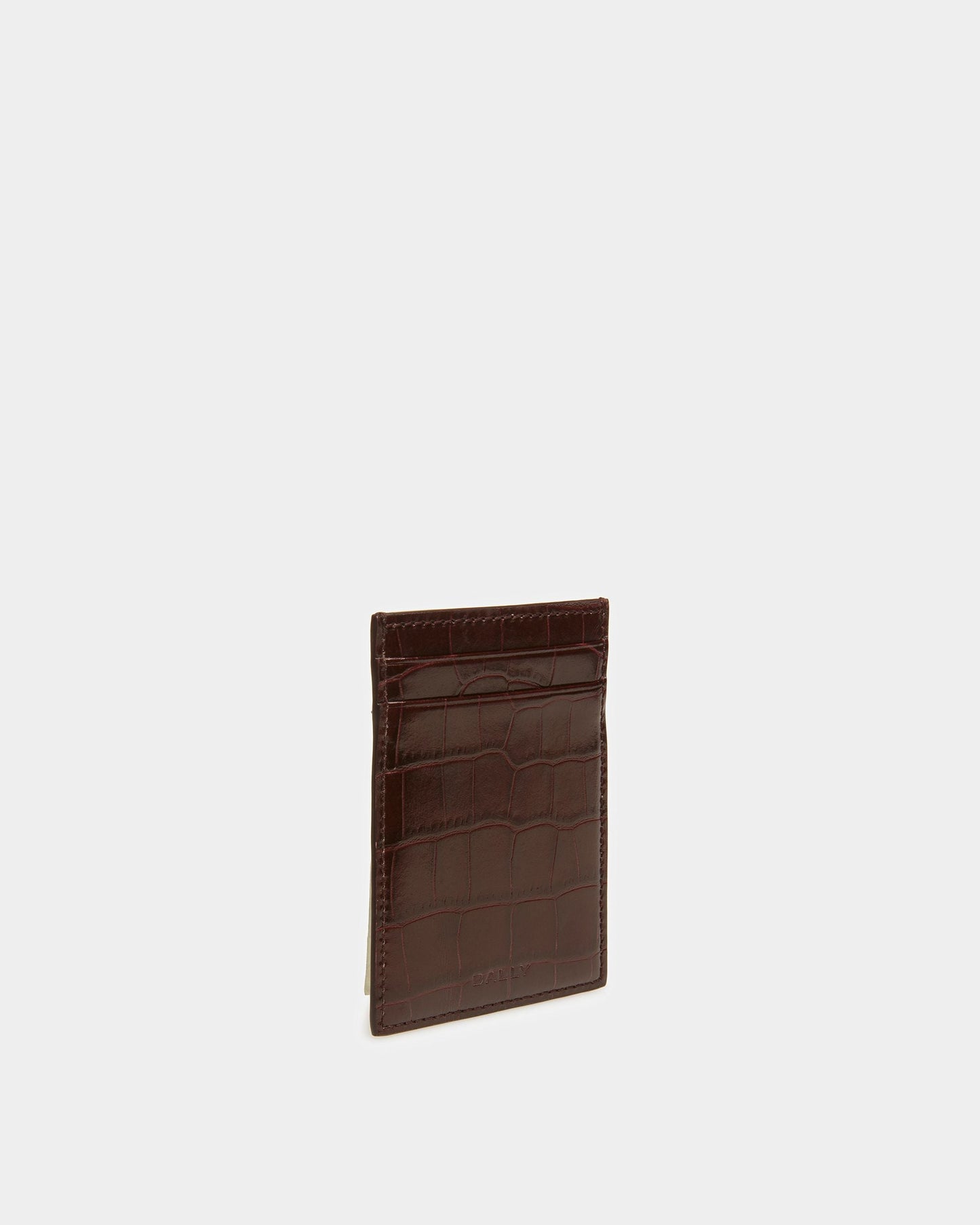 Business Card Holder In Crocodile Embossed