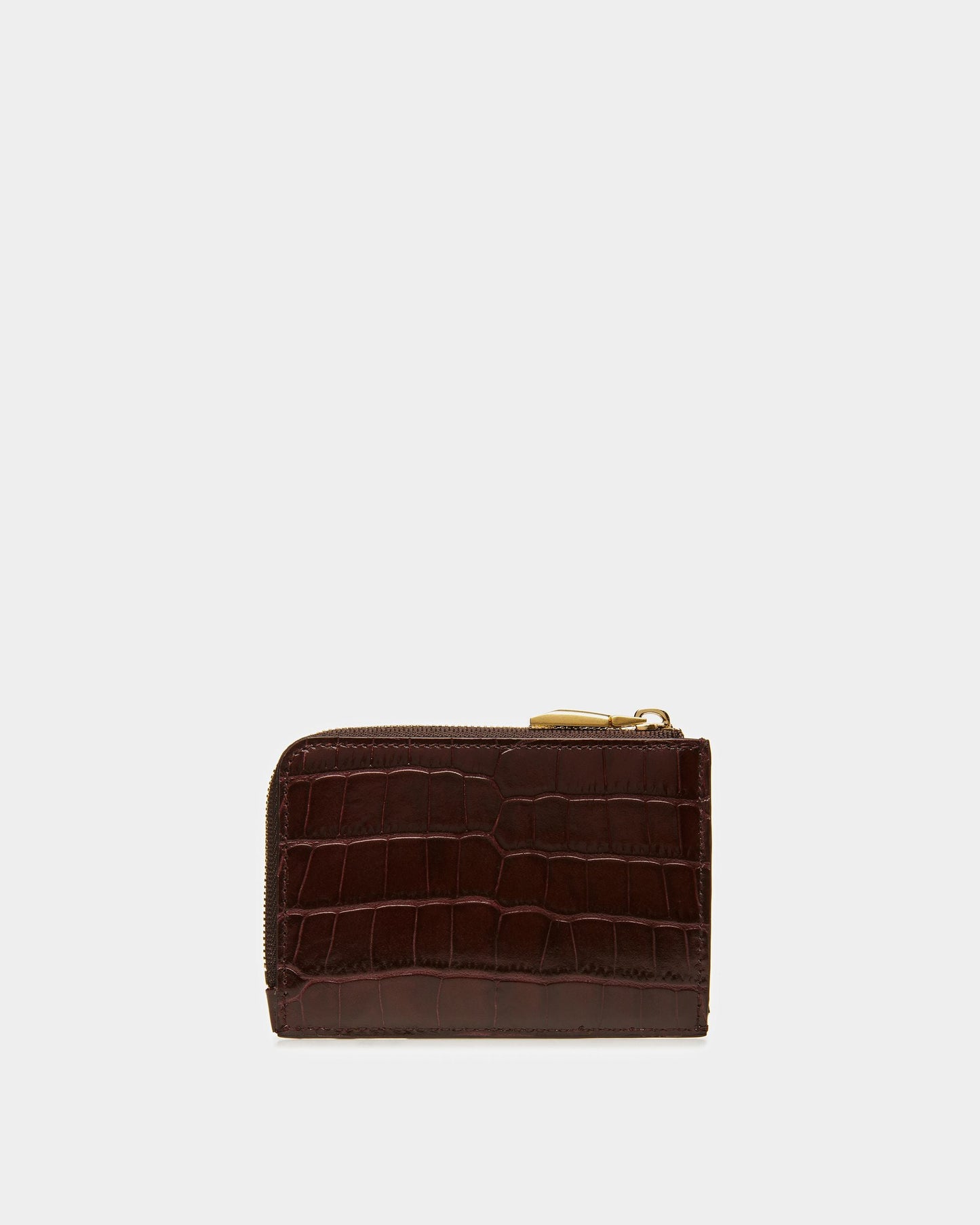 Zipped Coin Holder In Crocodile Embossed