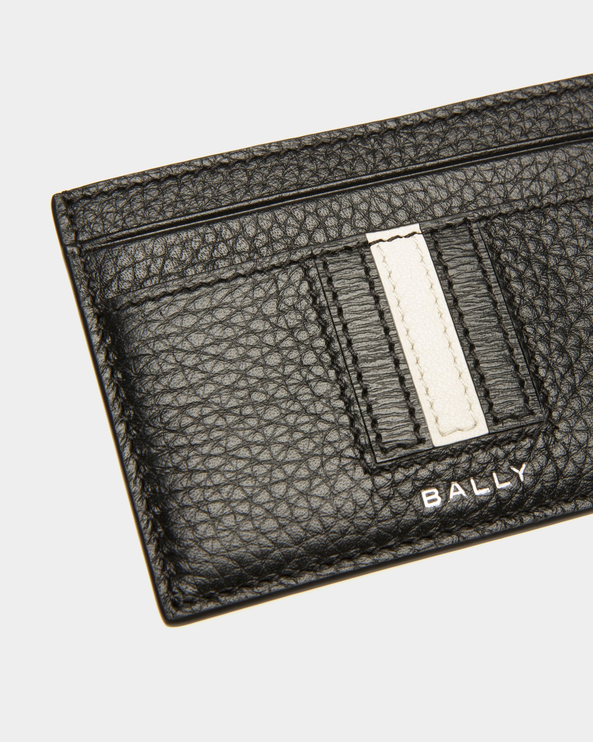 Ribbon Card Holder | Men's Card Holder | Black Leather | Bally | Still Life Detail