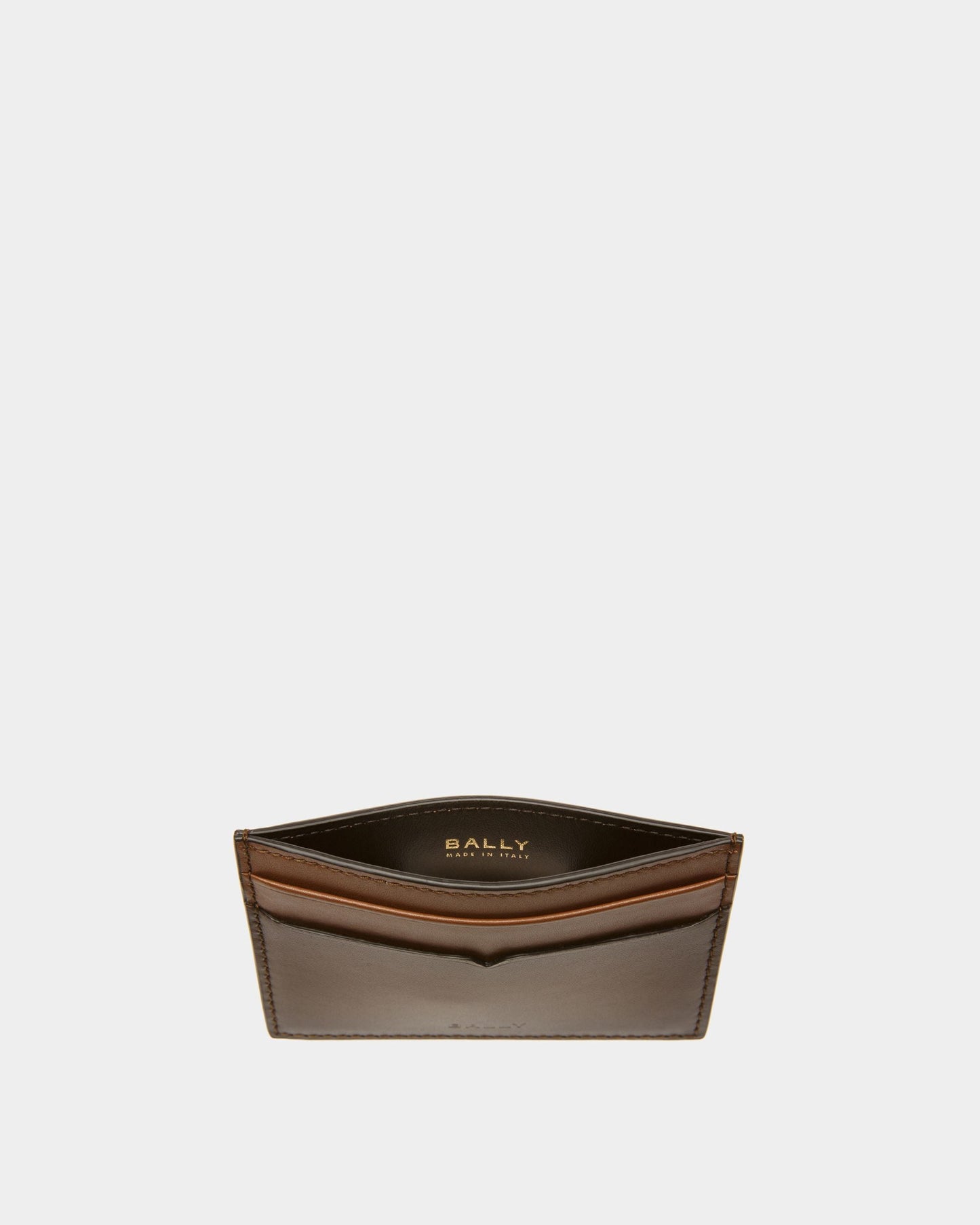 Speciale Card Holder | Men's Card Holder | Brown Leather | Bally | Still Life Open / Inside