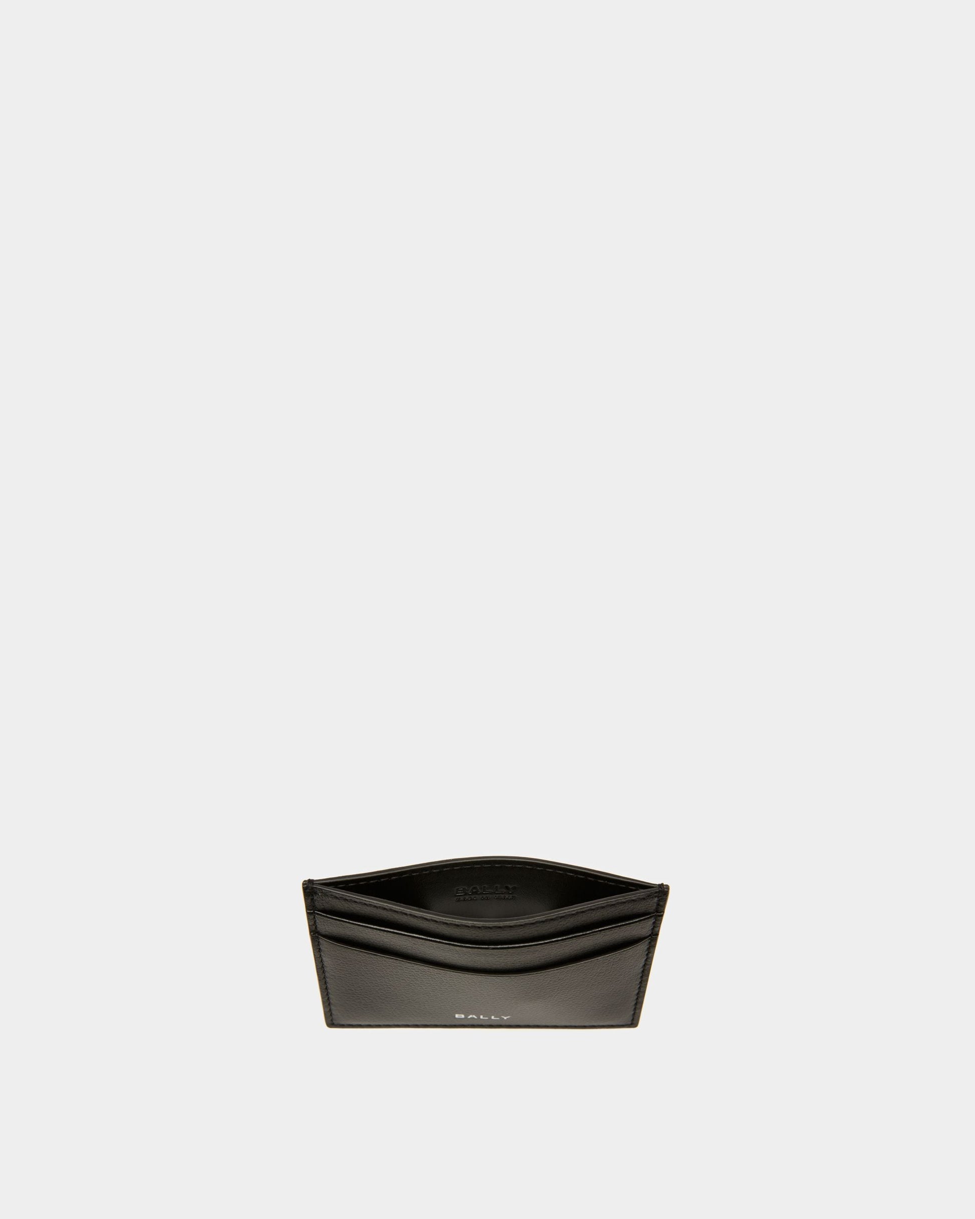 Banque Business Card Holder | Men's Business Card Holder | Black Leather | Bally | Still Life Open / Inside