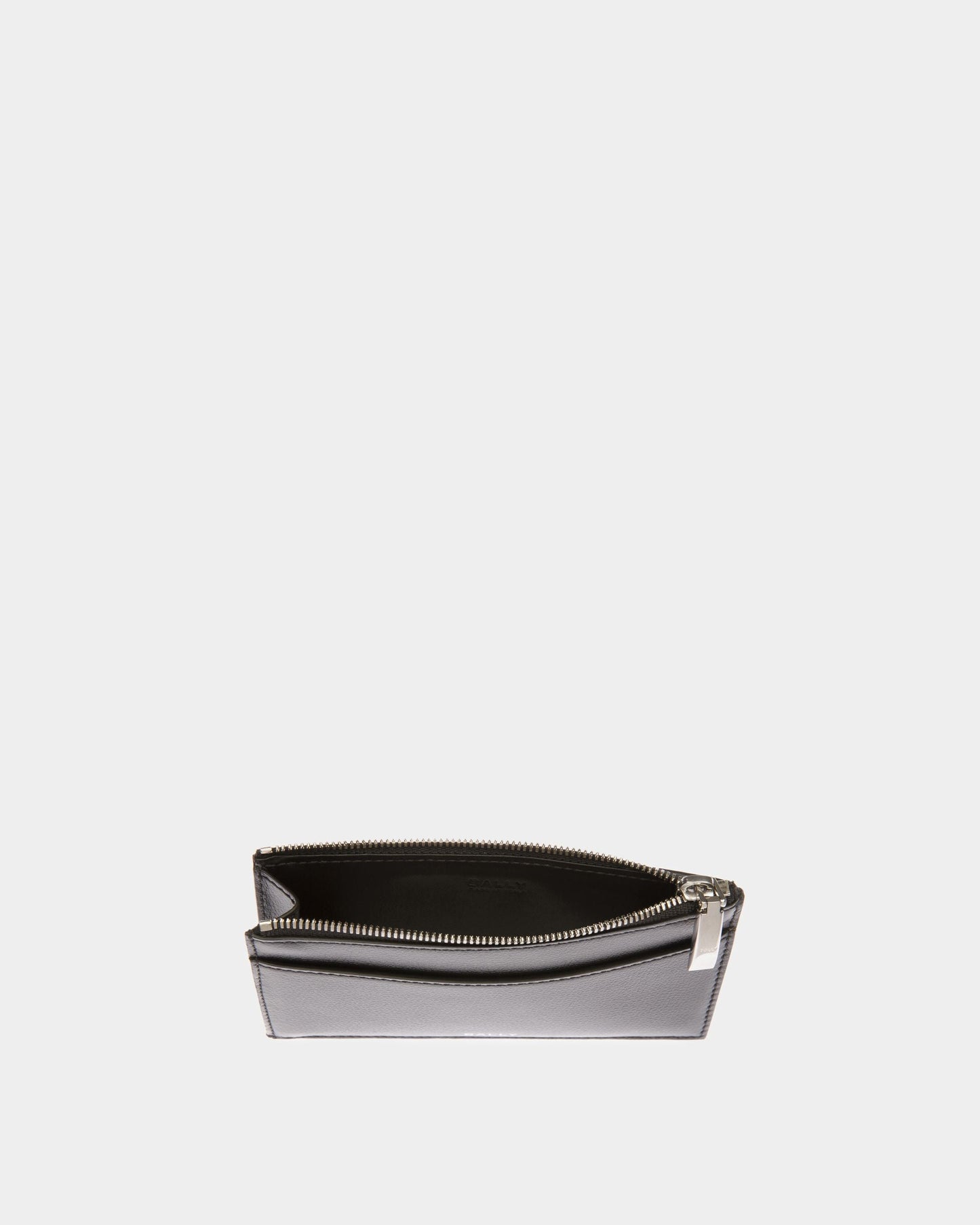 Banque Business Card Holder | Men's Business Card Holder | Black Leather | Bally | Still Life Open / Inside