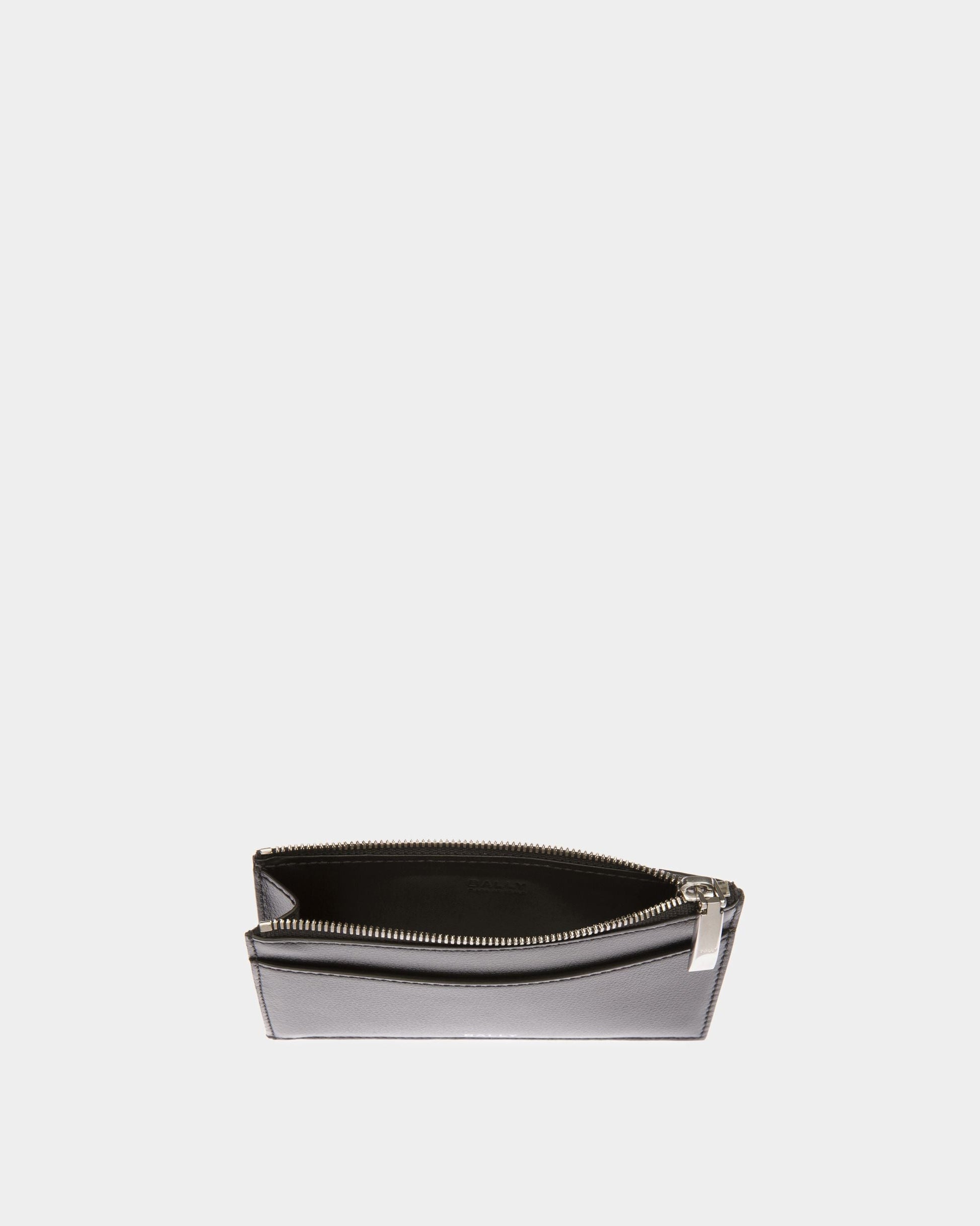 Banque Business Card Holder | Men's Business Card Holder | Black Leather | Bally | Still Life Open / Inside