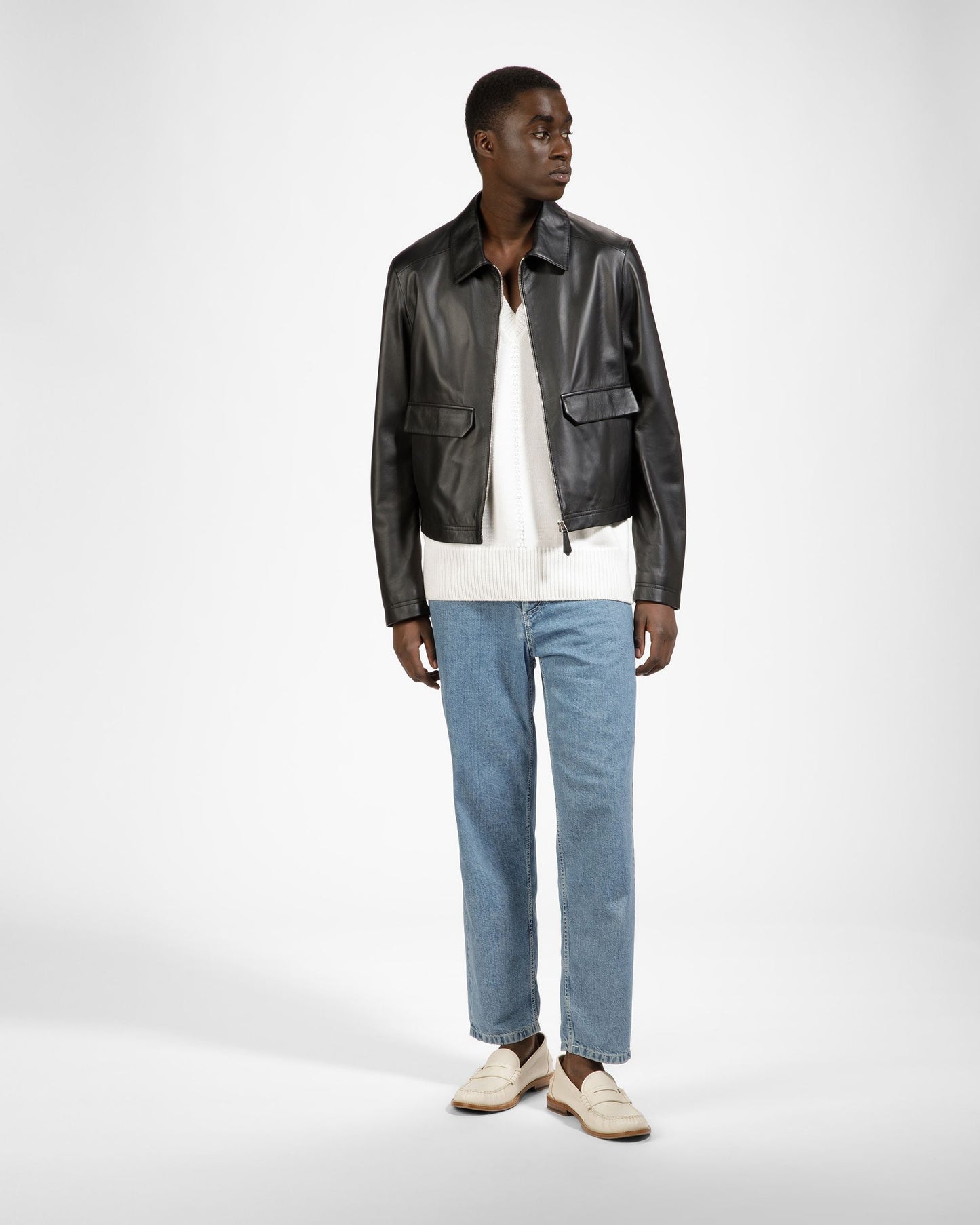 Leather Patch Pocket Jacket
