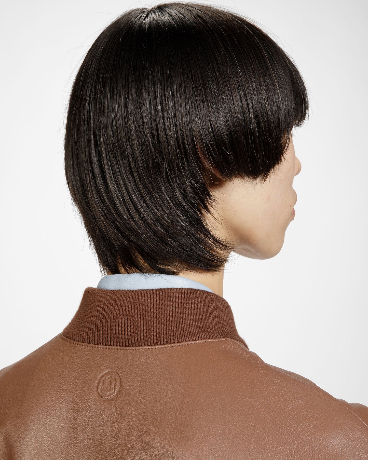 Leather Bomber Jacket In Brown