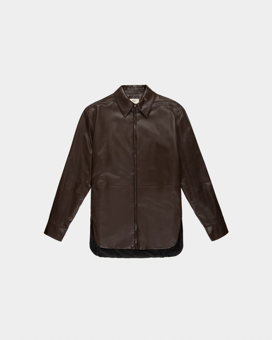 Leather Jacket In Ebony Brown