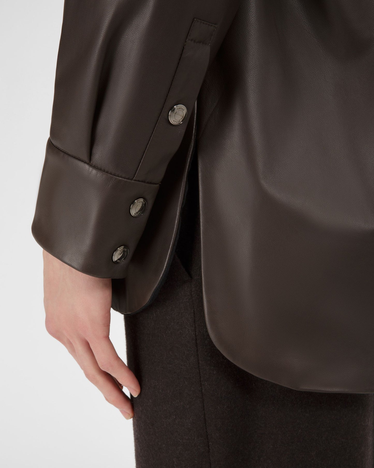 Leather Jacket In Ebony Brown