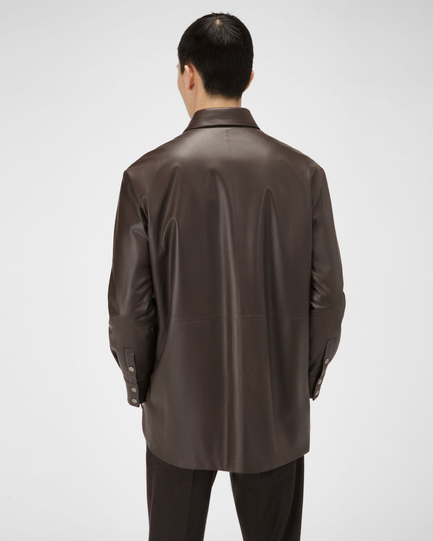 Leather Jacket In Ebony Brown